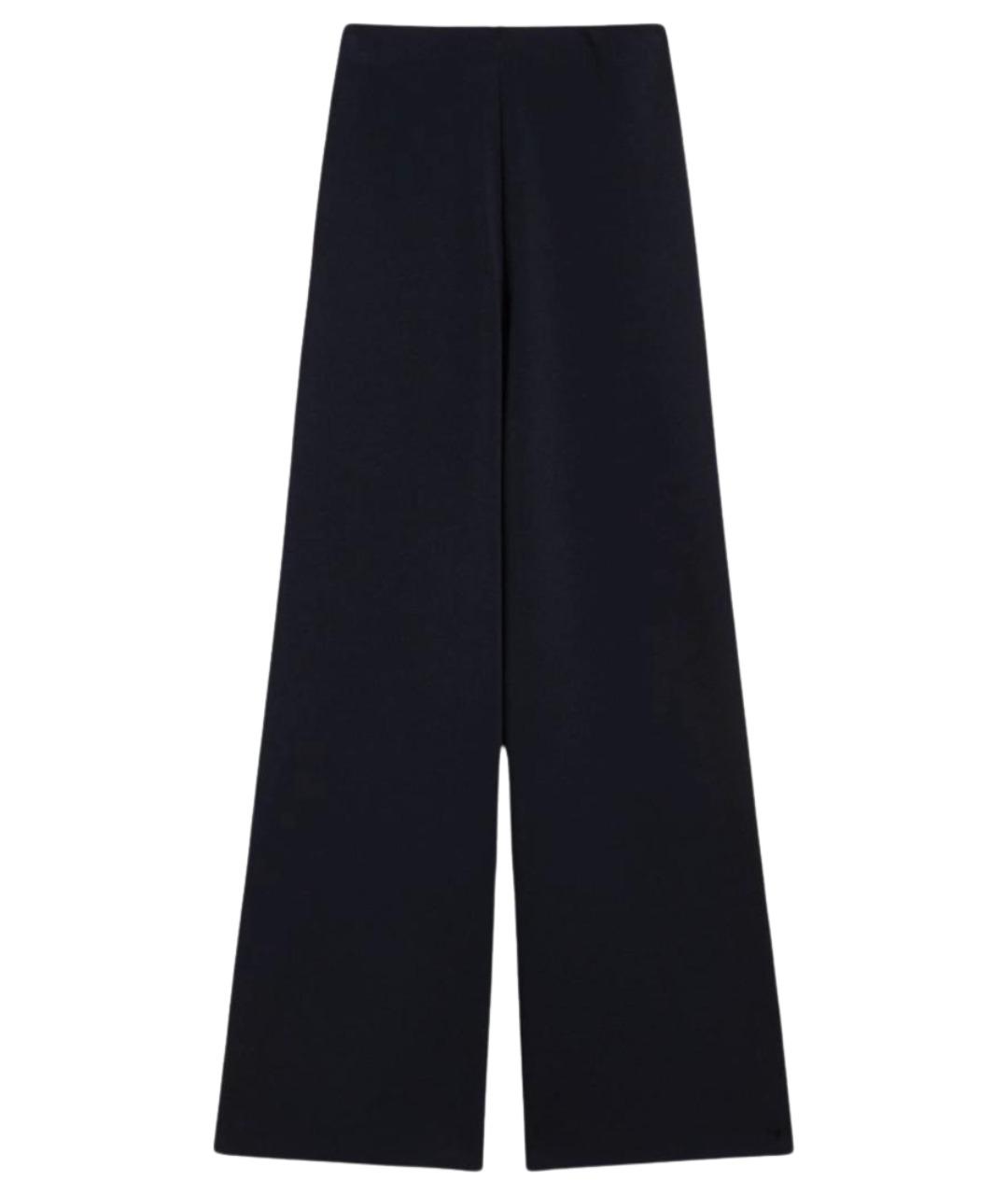 MAX MARA Темно-синие вискозные брюки широкие, фото 1