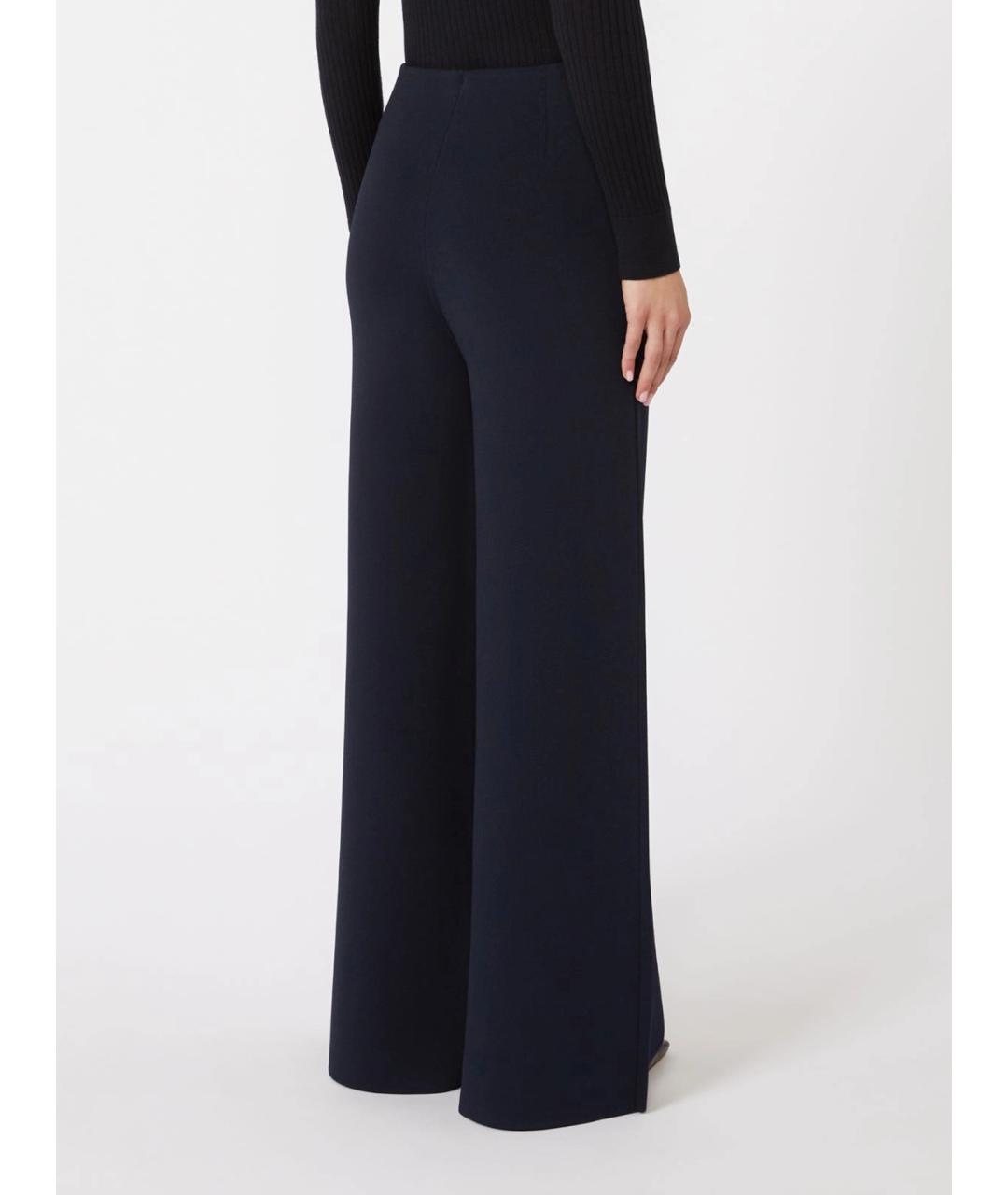 MAX MARA Темно-синие вискозные брюки широкие, фото 4