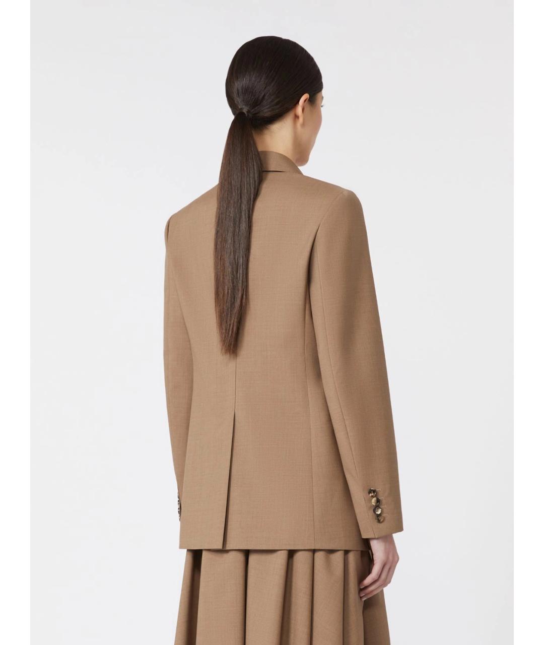 MAX MARA Коричневый шерстяной жакет/пиджак, фото 4