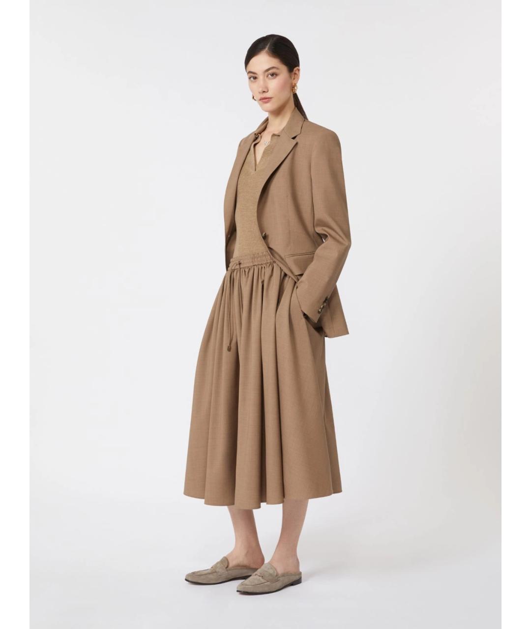 MAX MARA Коричневый шерстяной жакет/пиджак, фото 2