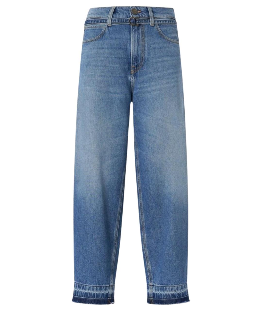 PINKO Синие хлопко-лиоцелловые прямые джинсы, фото 1