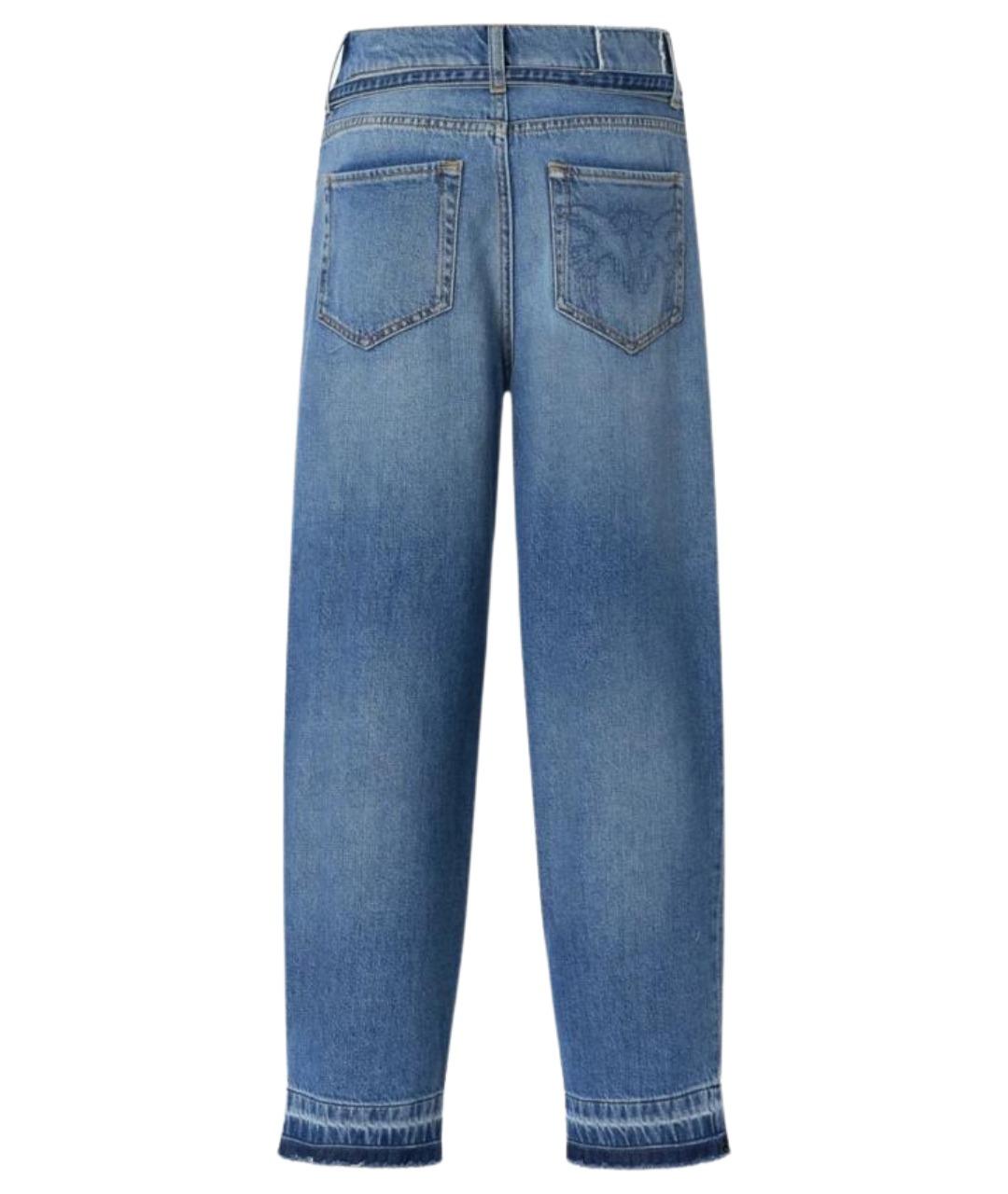 PINKO Синие хлопко-лиоцелловые прямые джинсы, фото 2