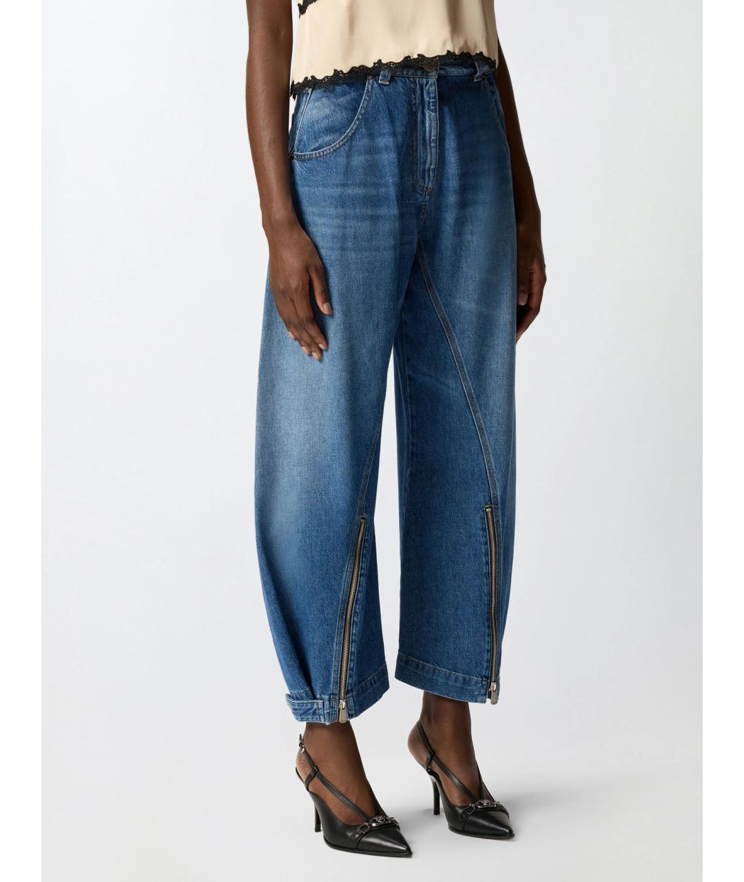 PINKO Синие хлопко-лиоцелловые джинсы клеш, фото 4