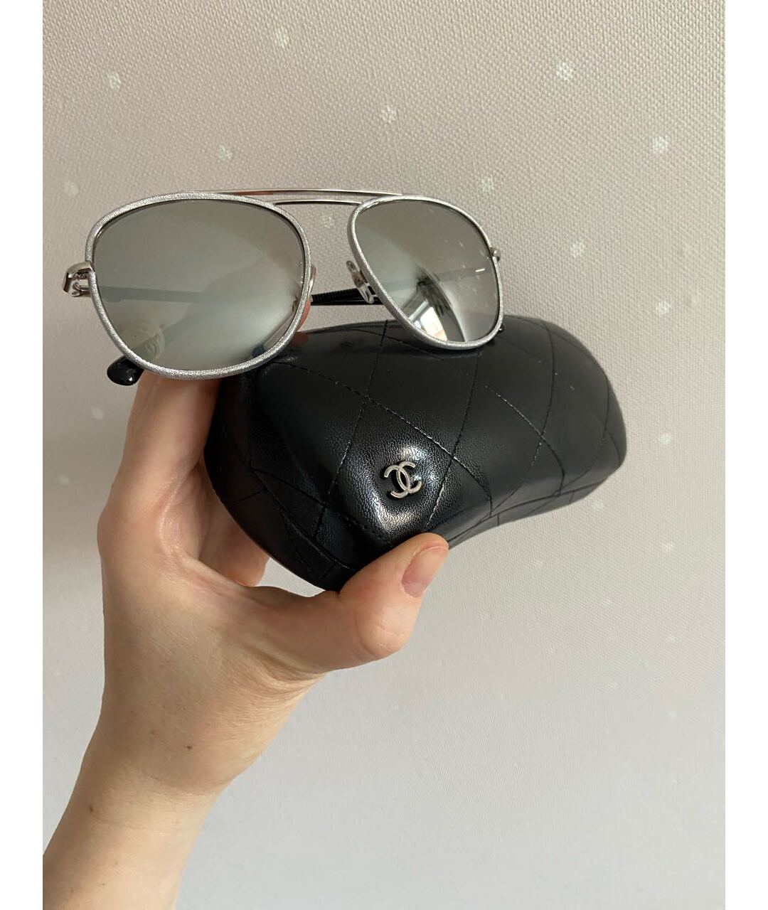 CHANEL PRE-OWNED Черные металлические солнцезащитные очки, фото 4