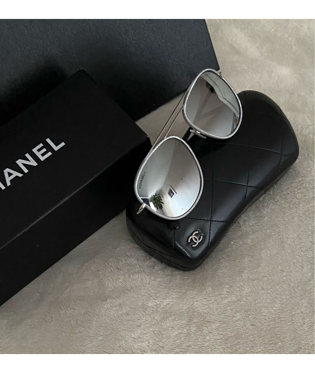 CHANEL PRE-OWNED Черные металлические солнцезащитные очки, фото 3