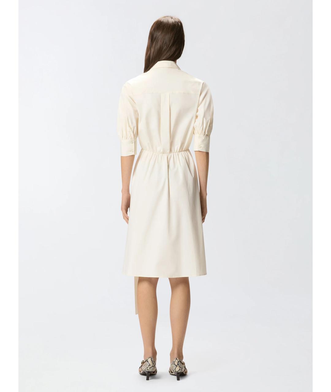 PINKO Бежевое хлопковое повседневное платье, фото 4