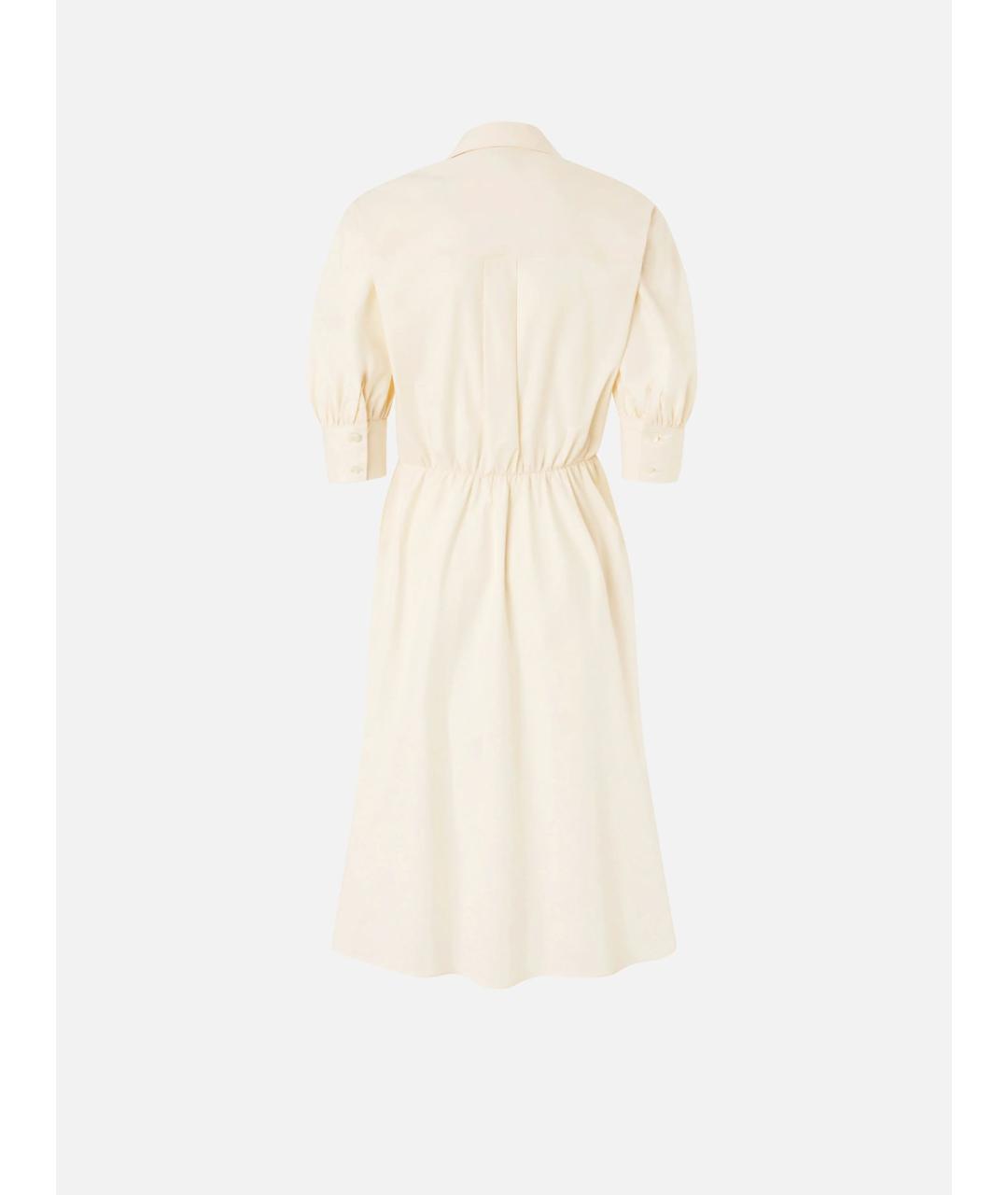 PINKO Бежевое хлопковое повседневное платье, фото 6