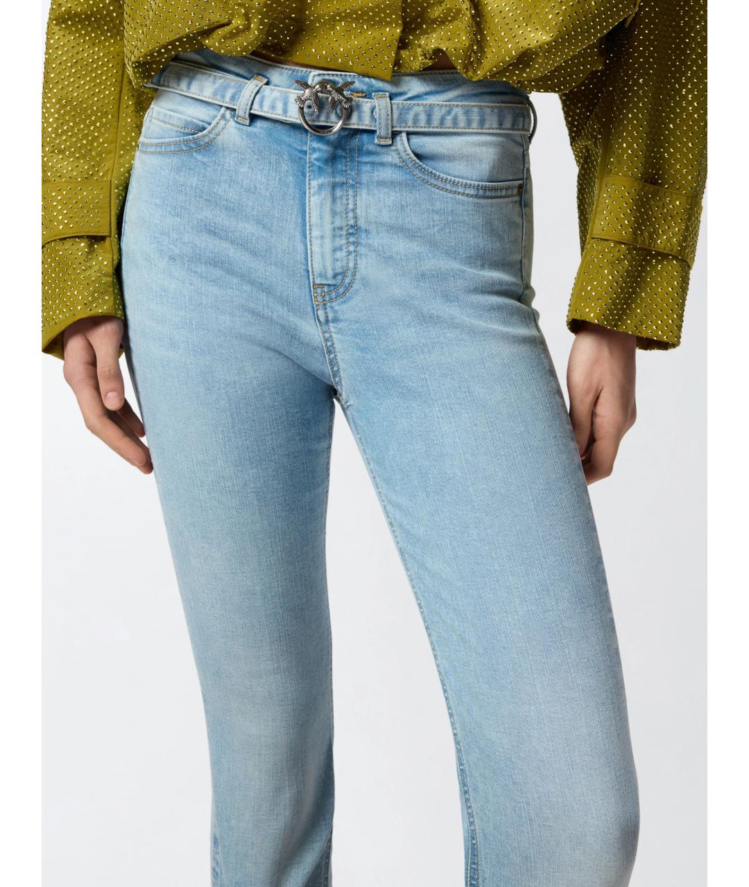 PINKO Синие хлопковые джинсы клеш, фото 6