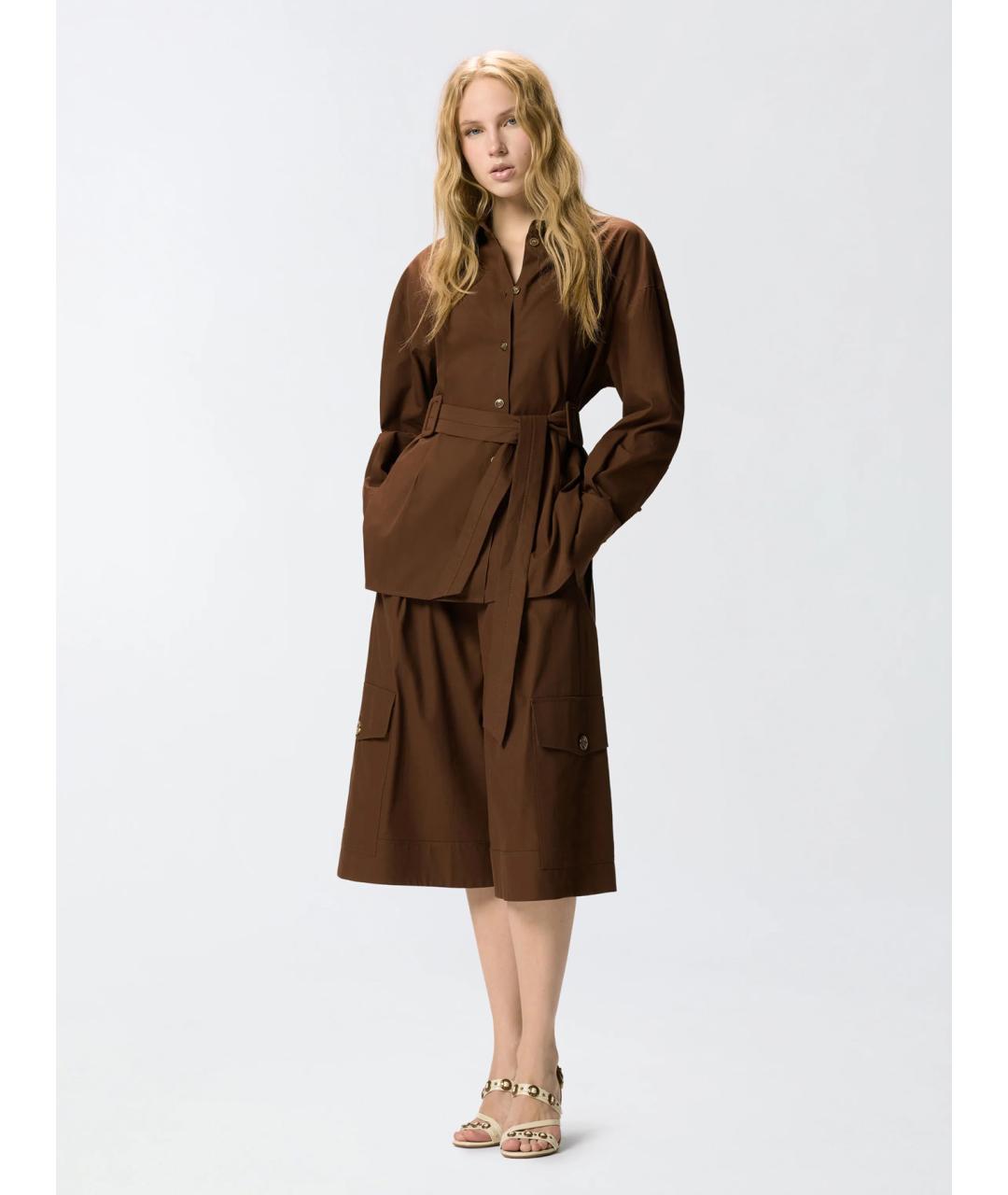 PINKO Коричневый хлопковый жакет/пиджак, фото 2