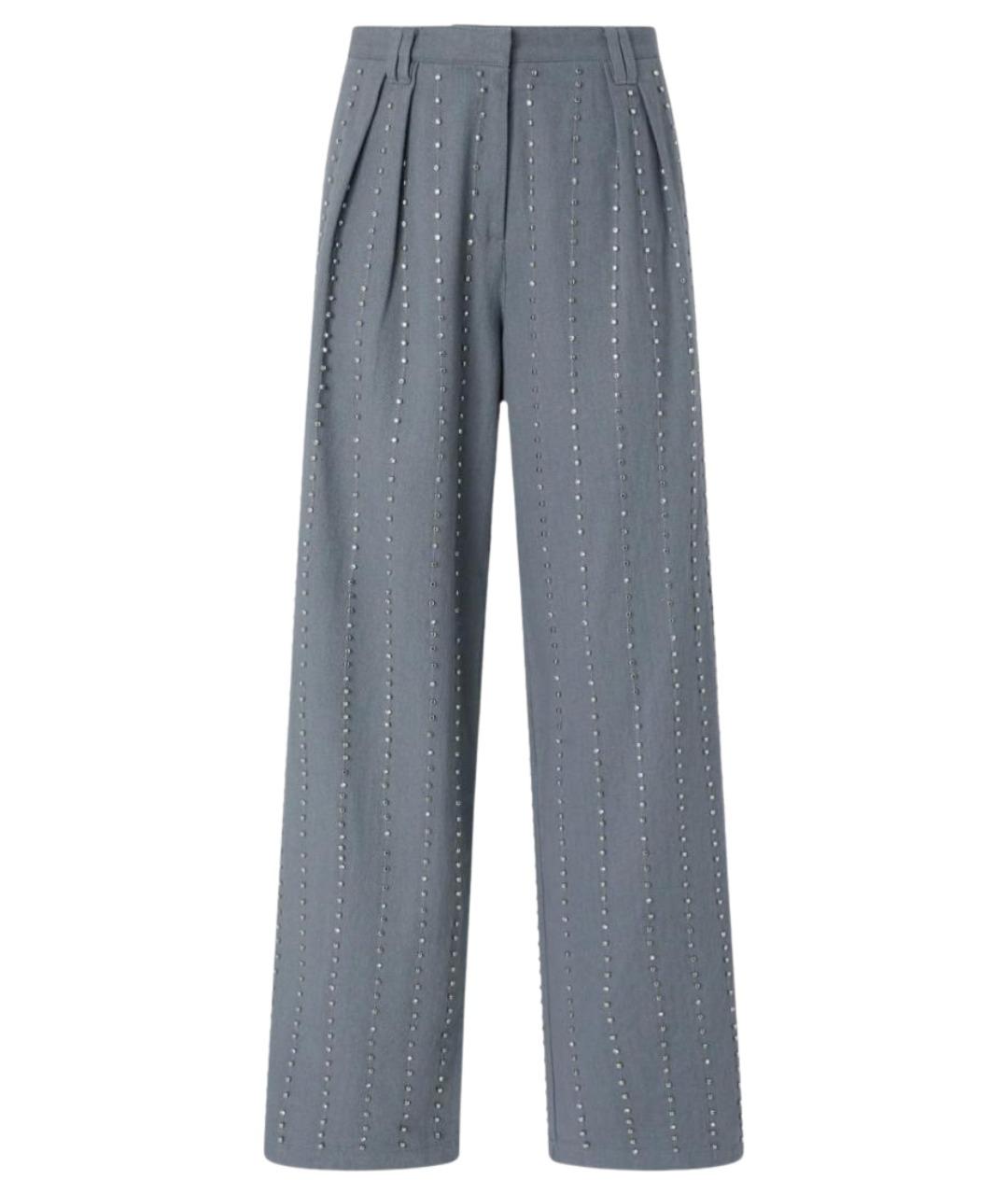 PINKO Серые хлопковые брюки широкие, фото 1