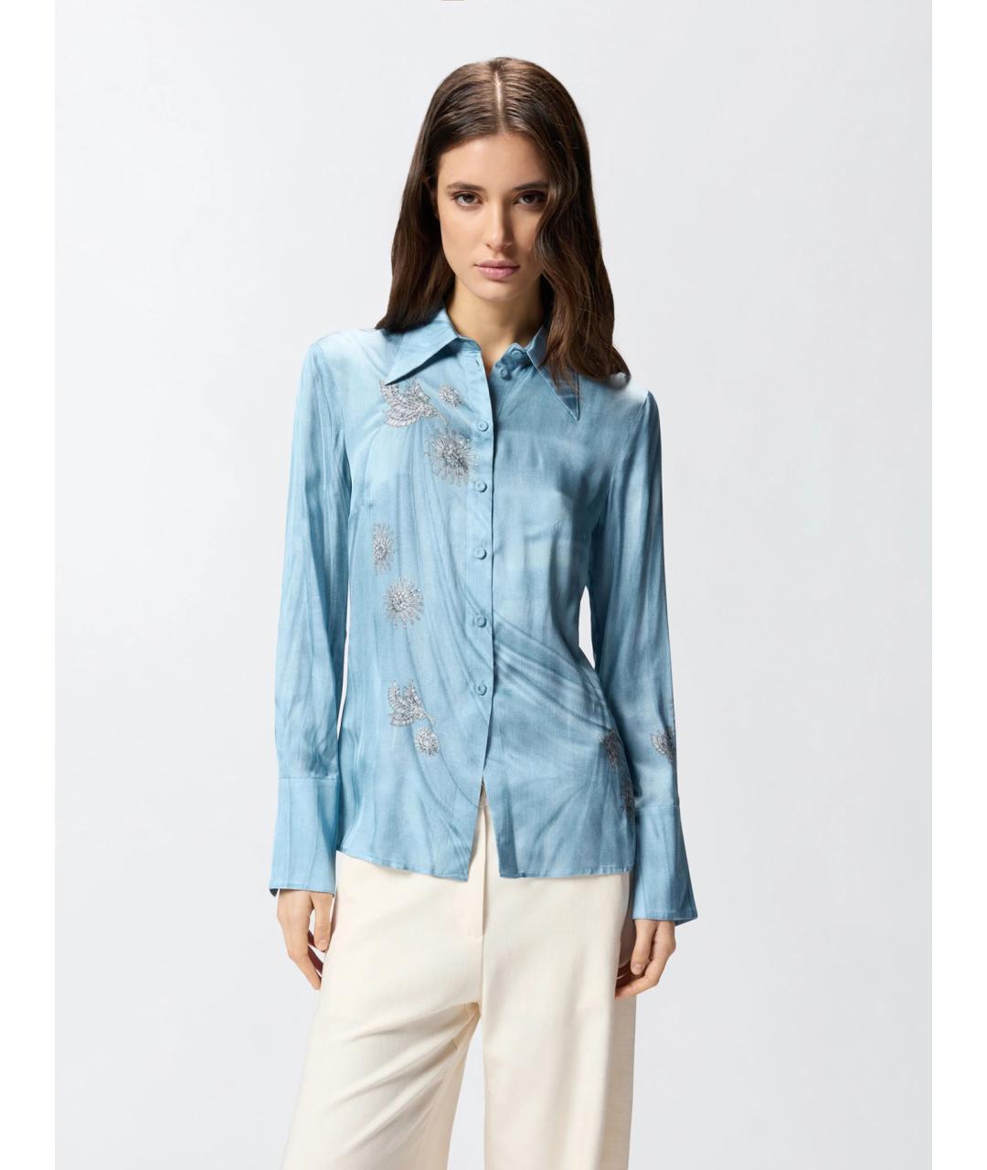 PINKO Синяя полиэстеровая рубашка, фото 3