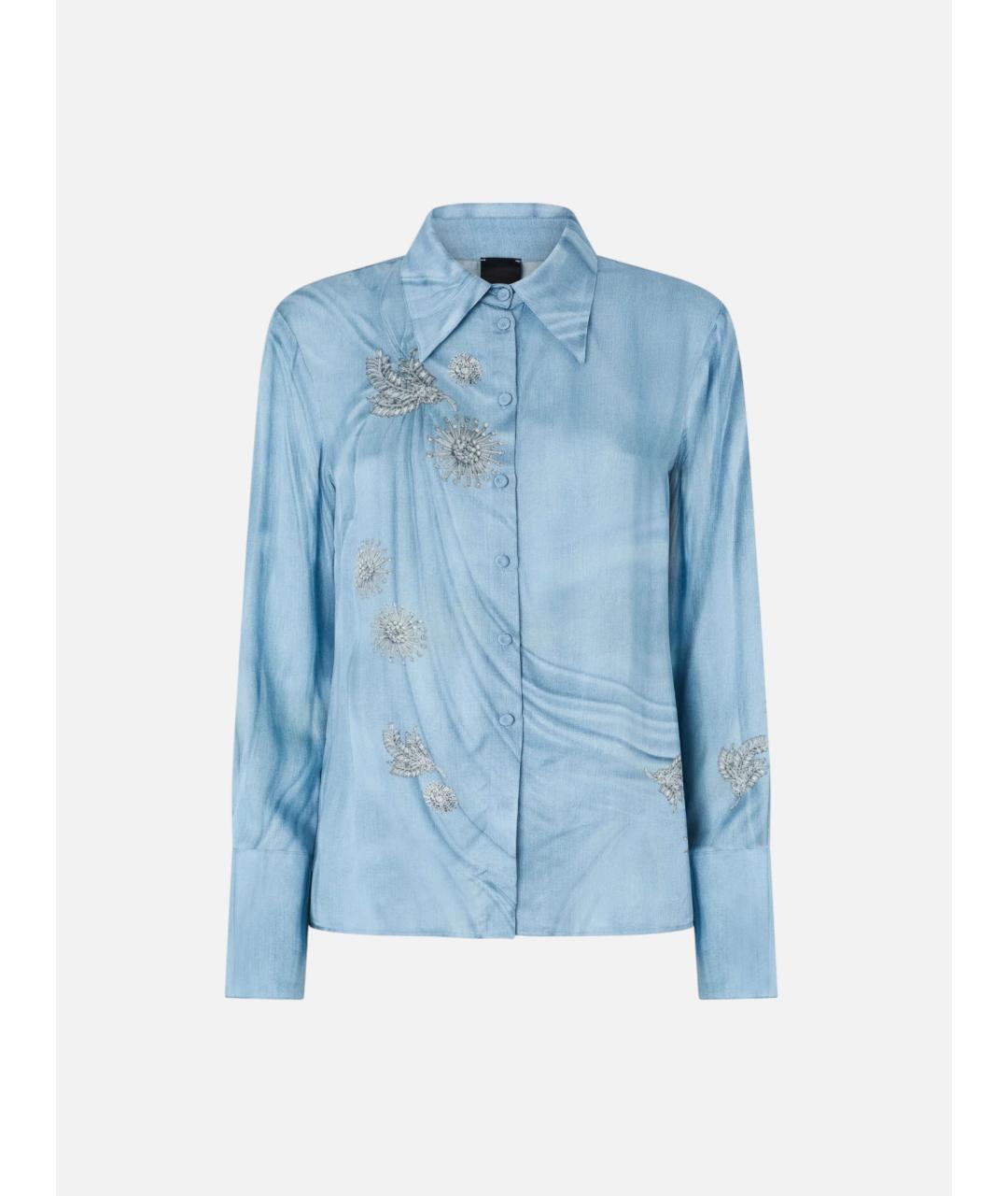 PINKO Синяя полиэстеровая рубашка, фото 7