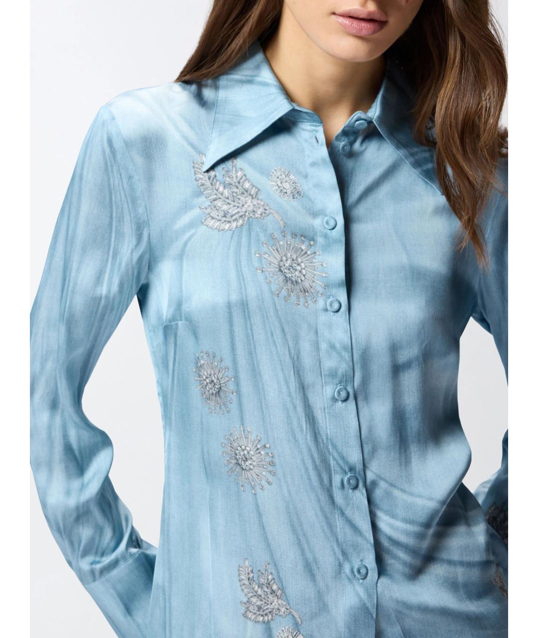 PINKO Синяя полиэстеровая рубашка, фото 5