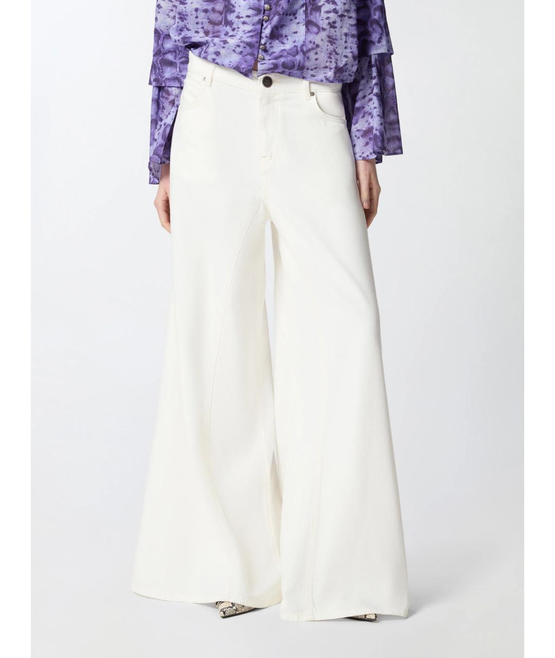 PINKO Белые хлопковые прямые джинсы, фото 3