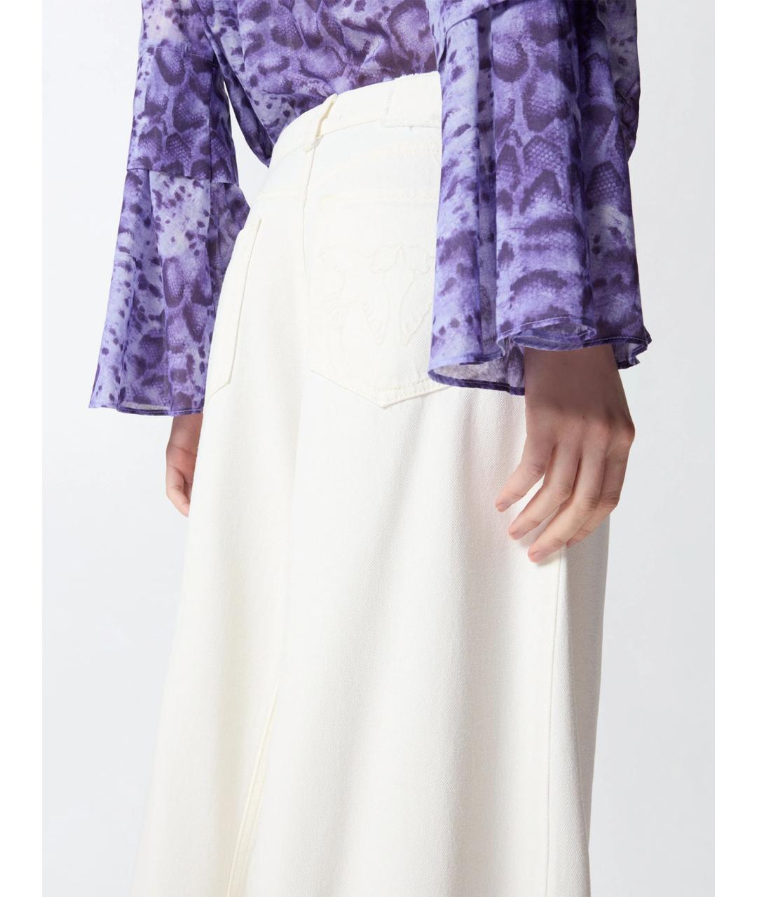 PINKO Белые хлопковые прямые джинсы, фото 5