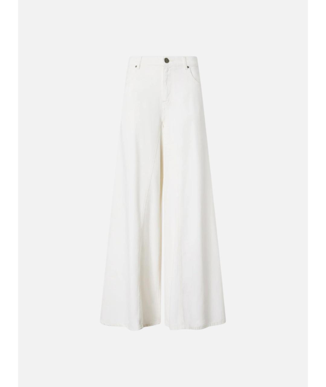 PINKO Белые хлопковые прямые джинсы, фото 7