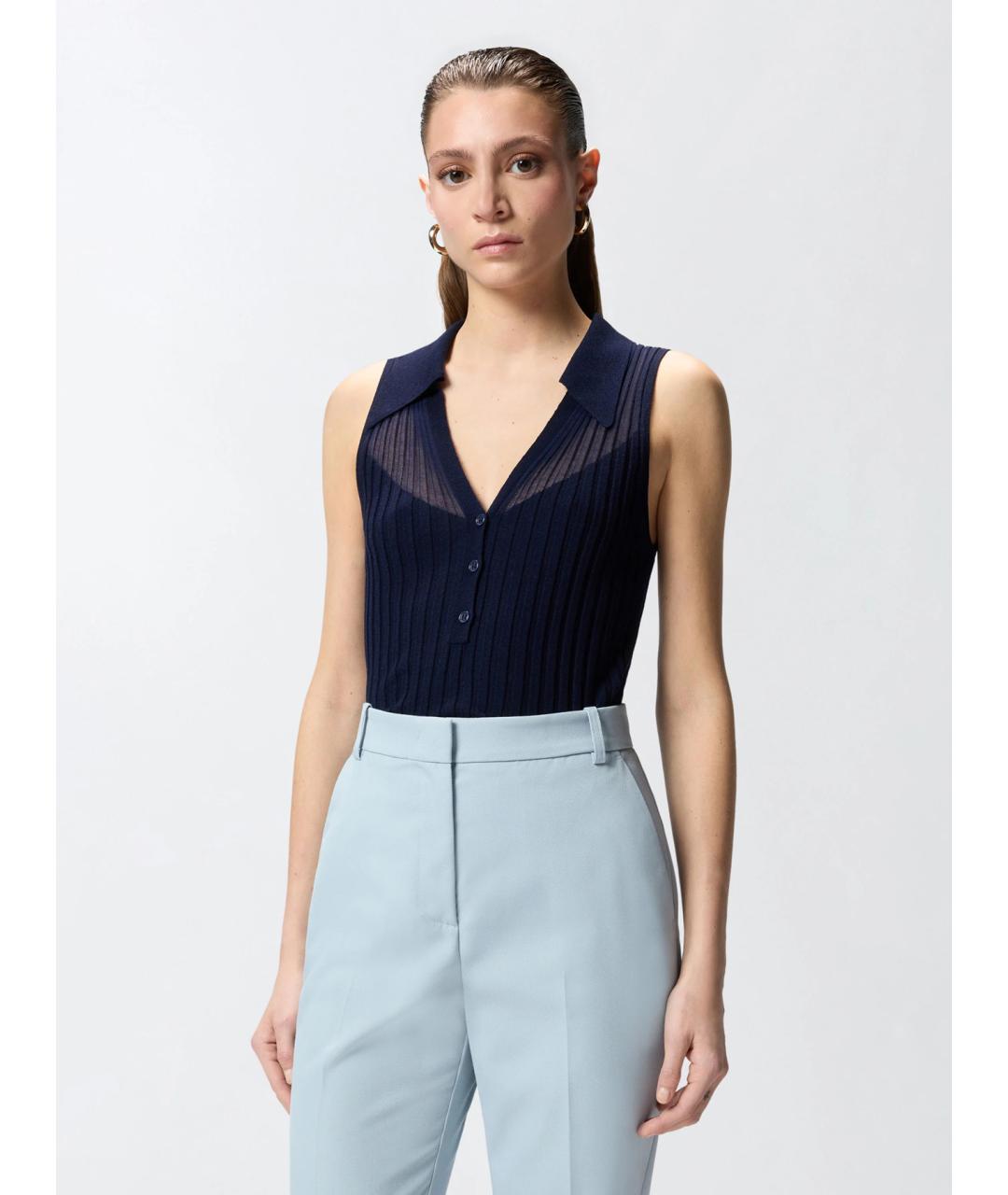 PINKO Синяя вискозная блузы, фото 3