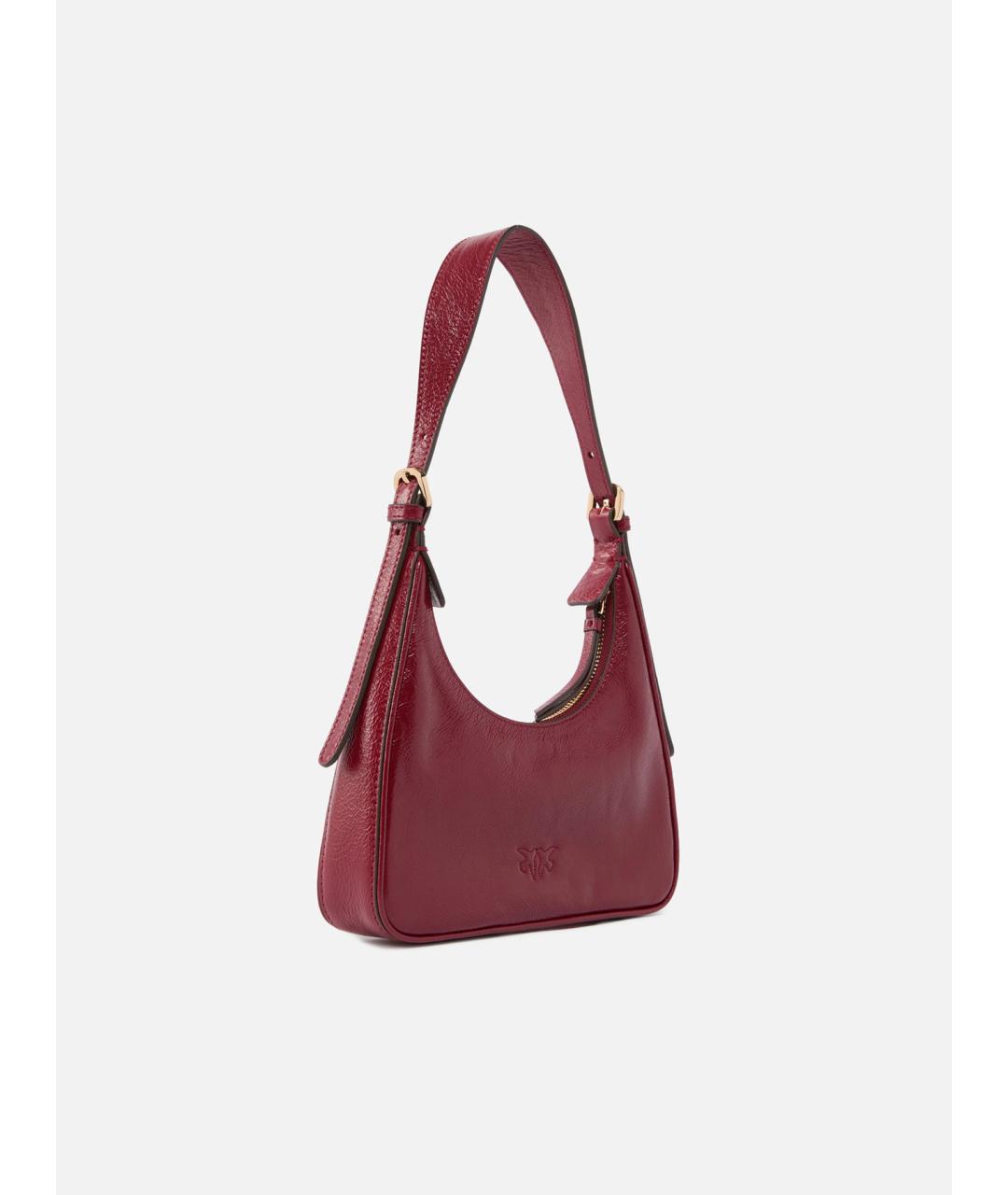 PINKO Красная кожаная сумка через плечо, фото 4