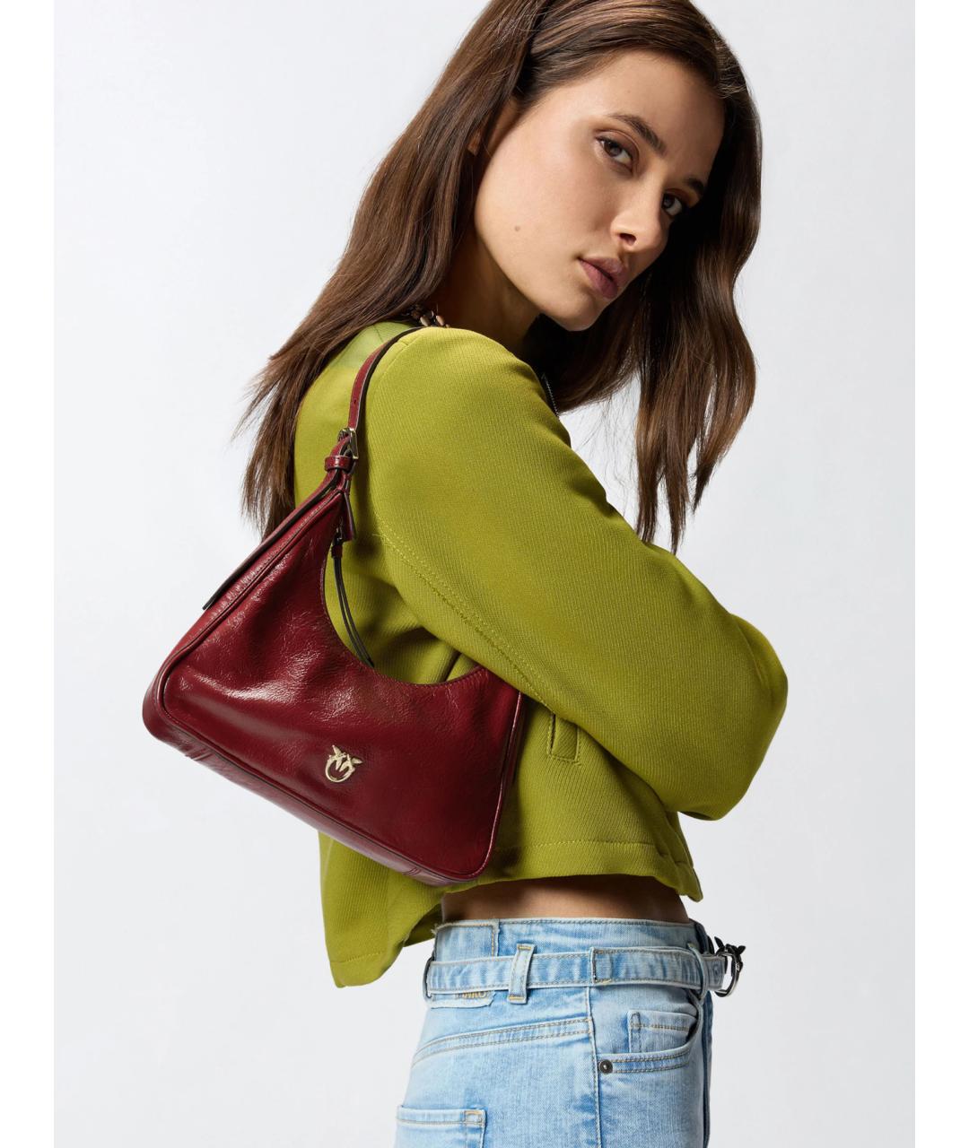 PINKO Красная кожаная сумка через плечо, фото 2