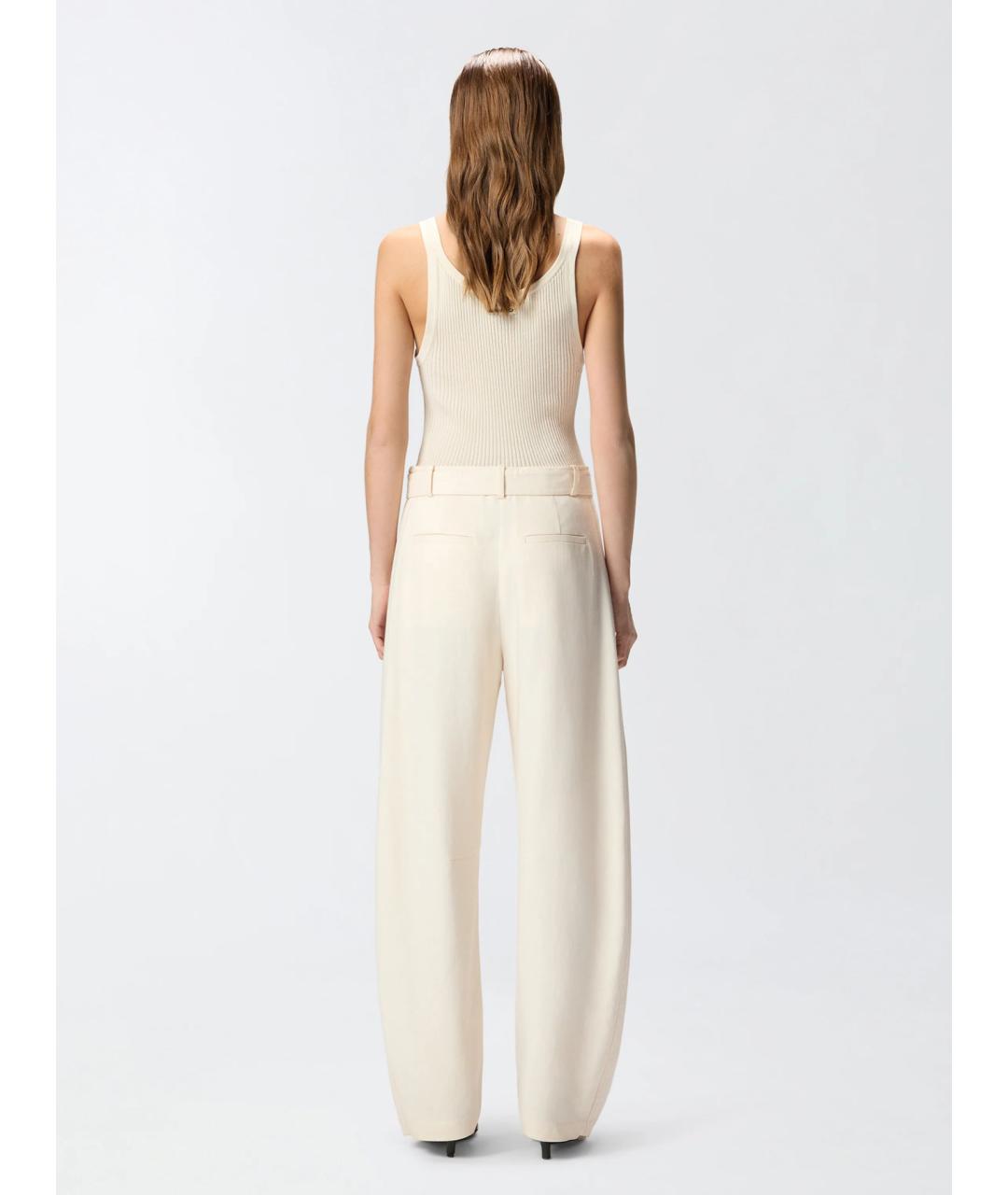 PINKO Бежевые хлопковые прямые брюки, фото 5