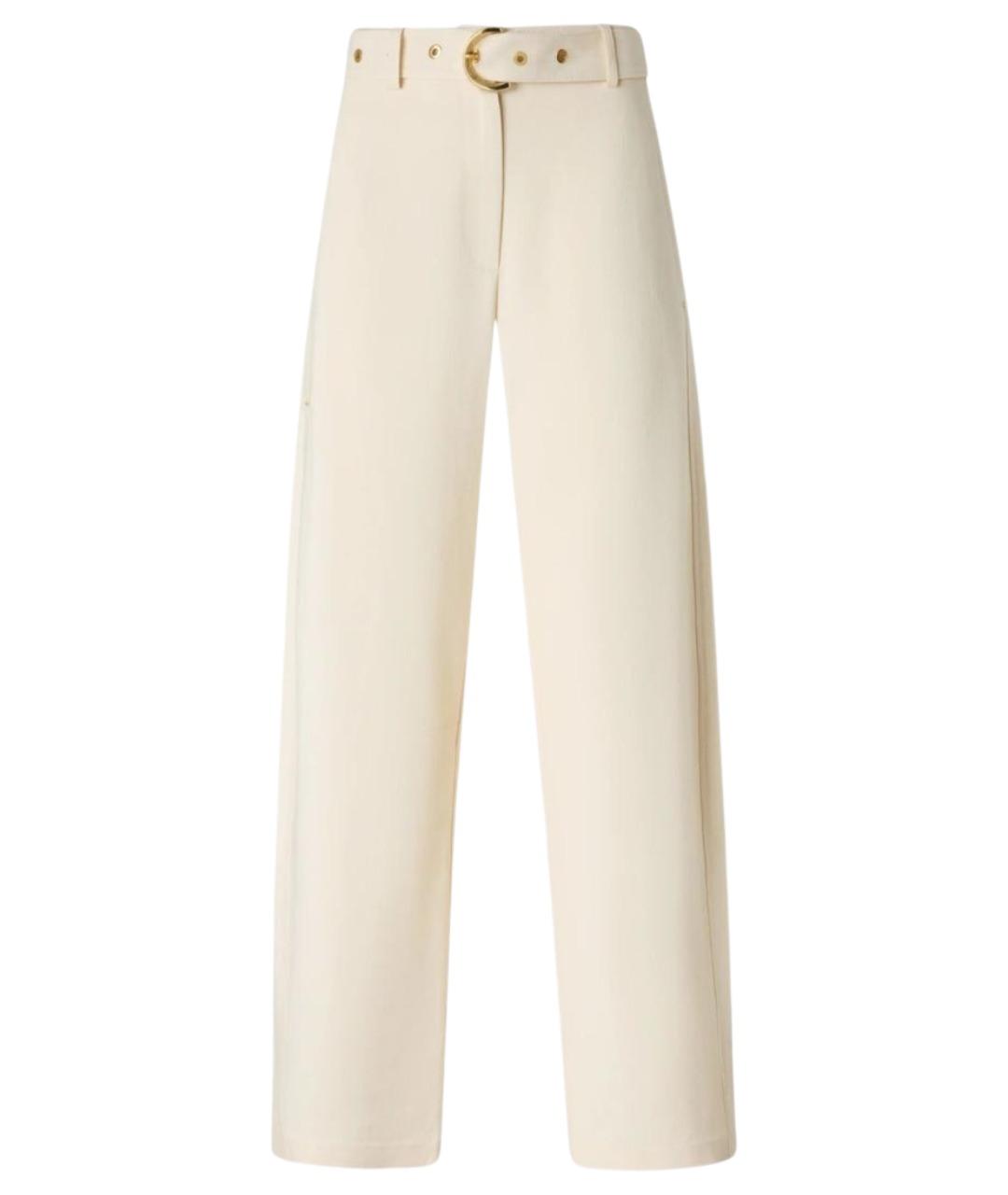 PINKO Бежевые хлопковые прямые брюки, фото 1