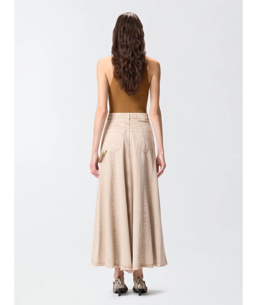 PINKO Коричневая деним юбка миди, фото 4