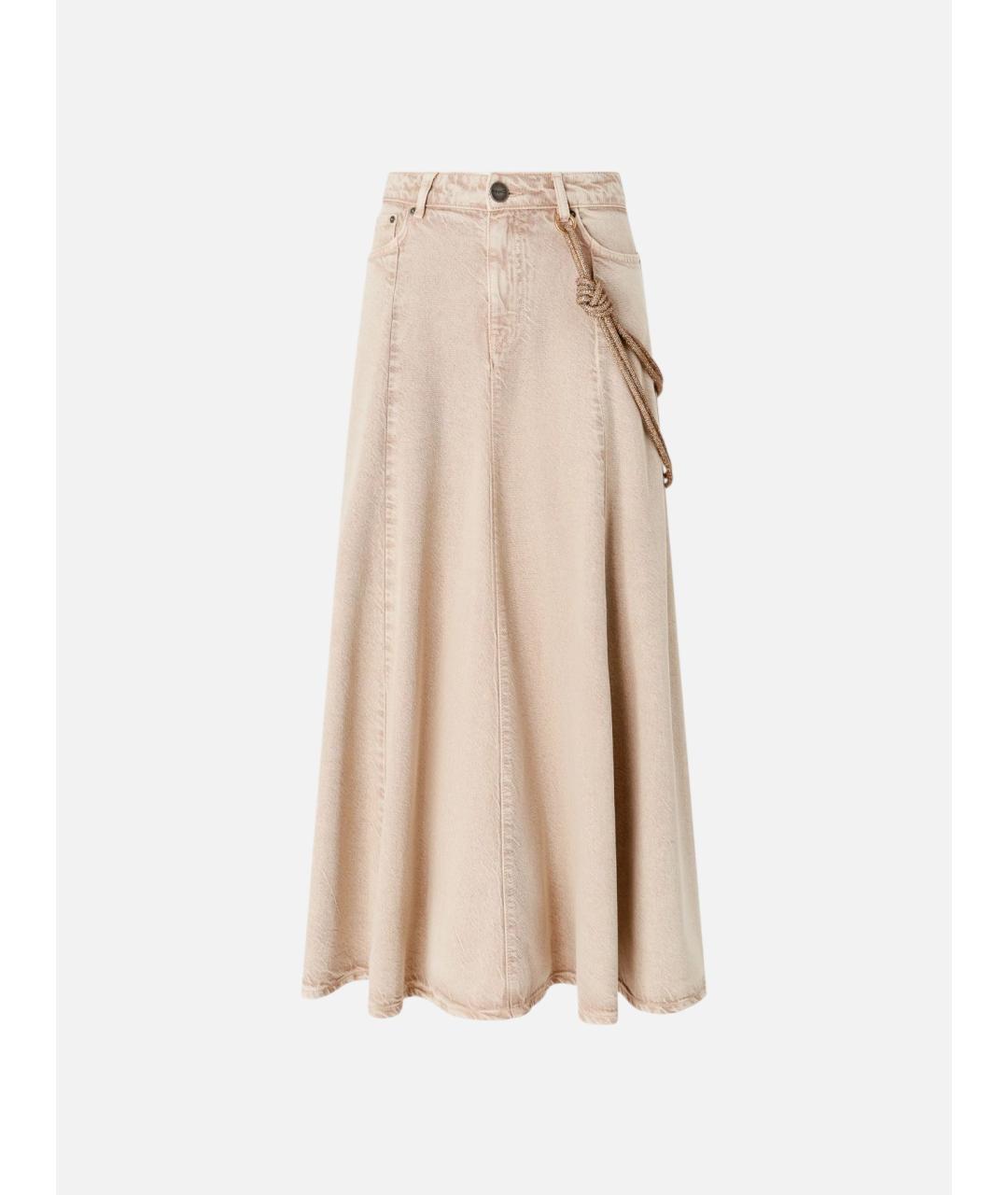 PINKO Коричневая деним юбка миди, фото 7