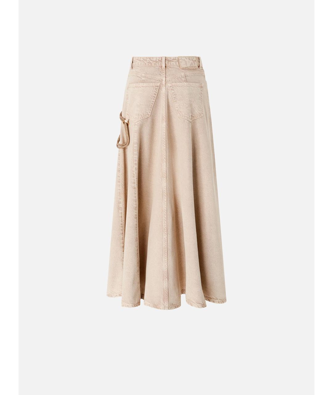 PINKO Коричневая деним юбка миди, фото 6