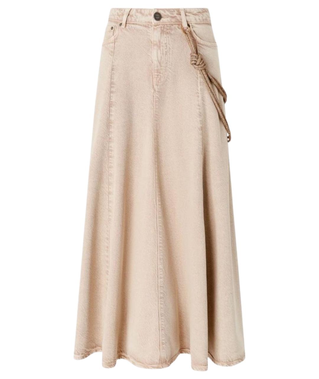 PINKO Коричневая деним юбка миди, фото 1