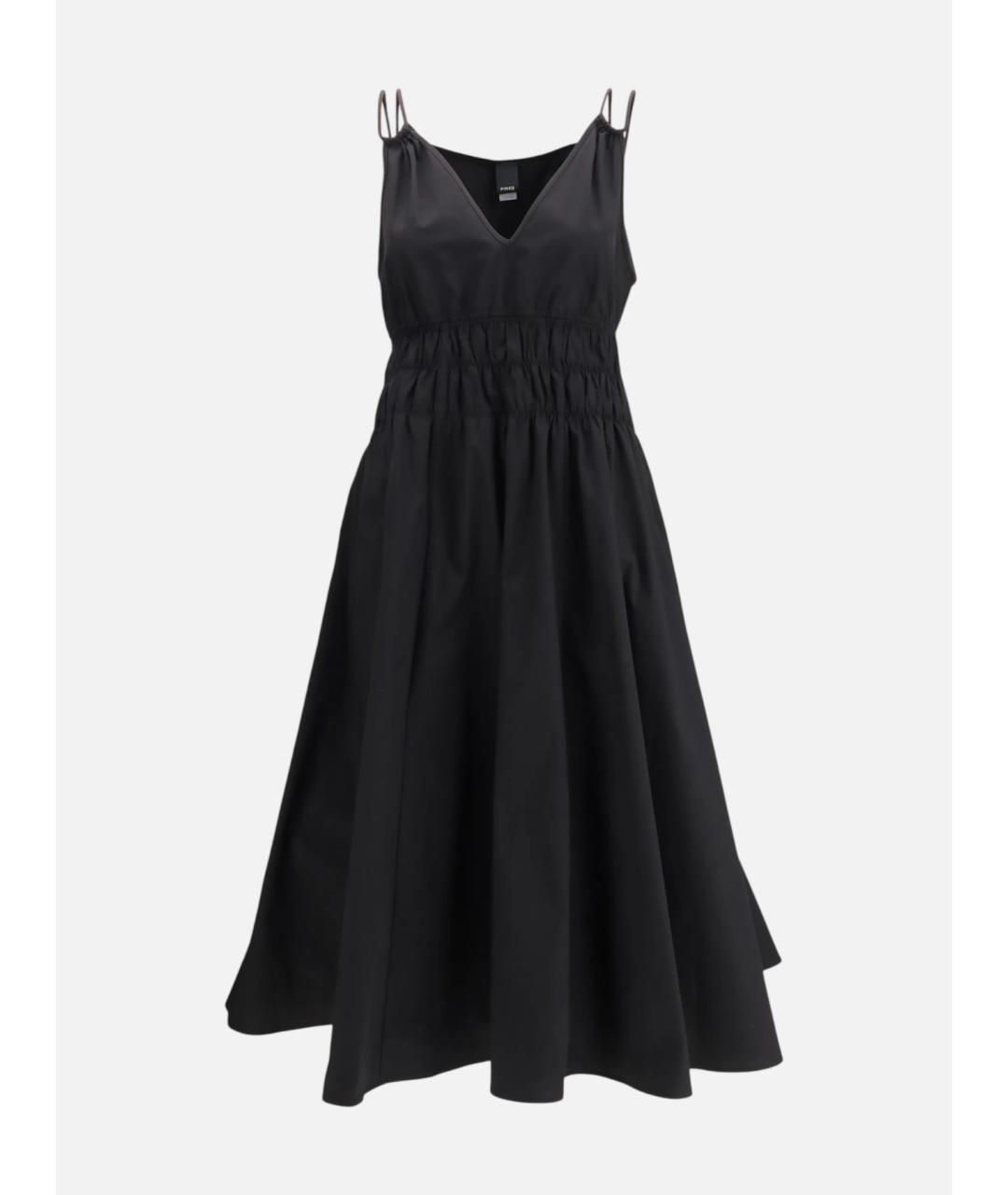 PINKO Черное хлопковое повседневное платье, фото 3
