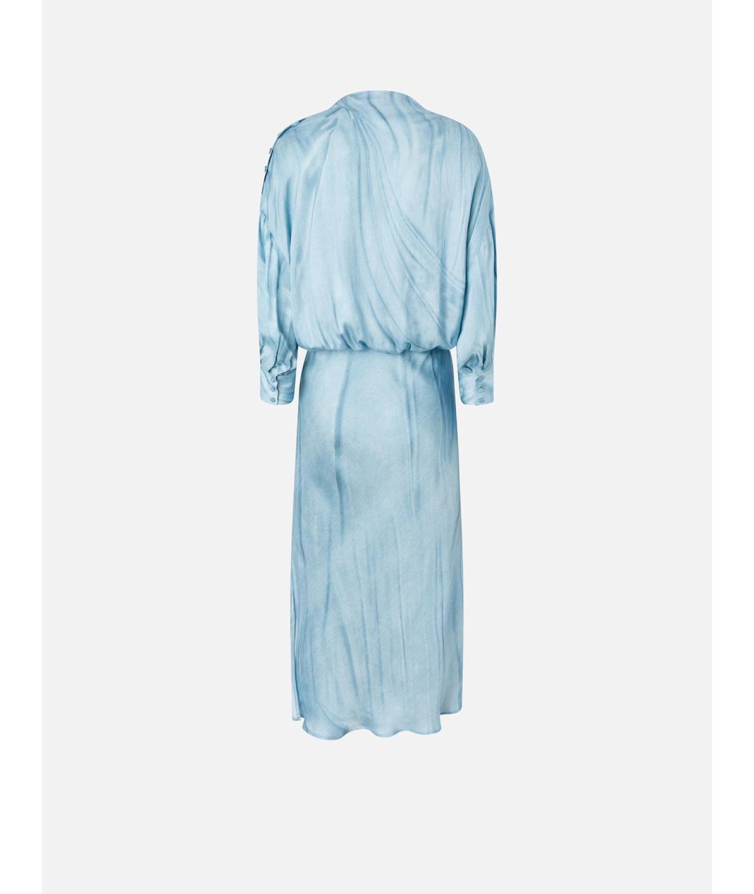 PINKO Синее полиэстеровое коктейльное платье, фото 6