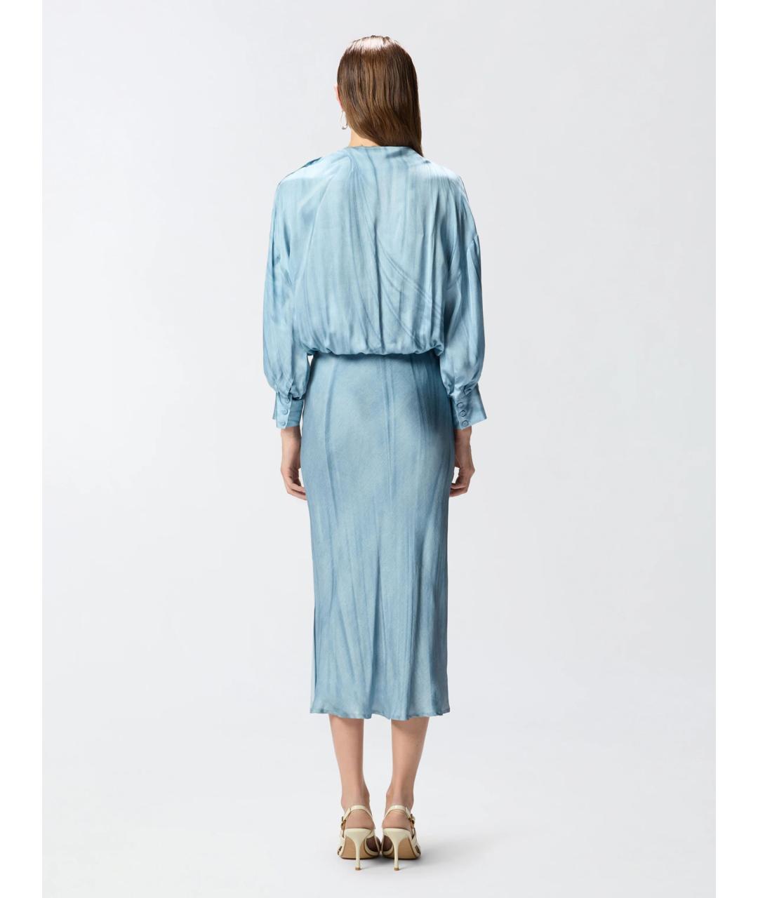 PINKO Синее полиэстеровое коктейльное платье, фото 4