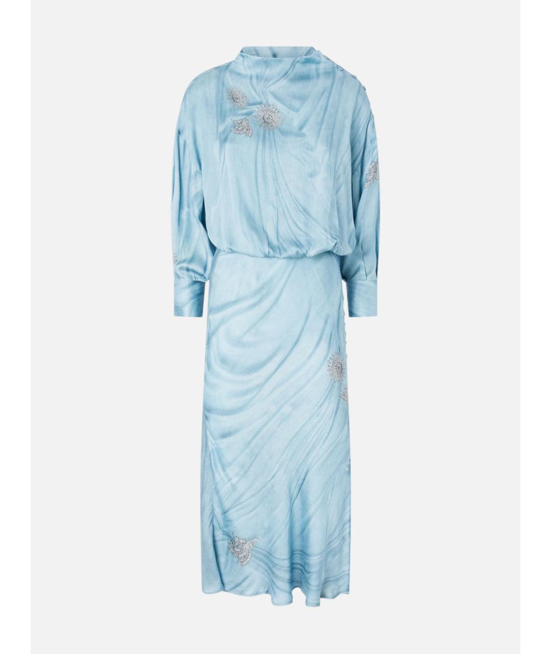 PINKO Синее полиэстеровое коктейльное платье, фото 7