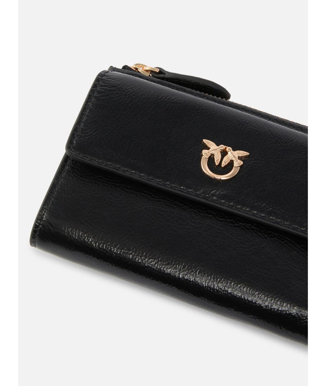 PINKO Черный кожаный кошелек, фото 4