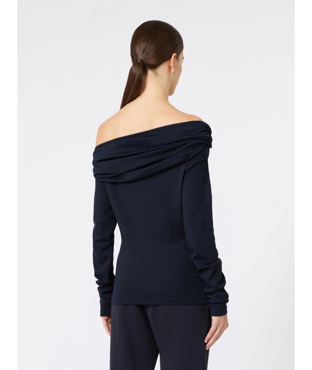 MAX MARA Темно-синий шерстяной джемпер / свитер, фото 4