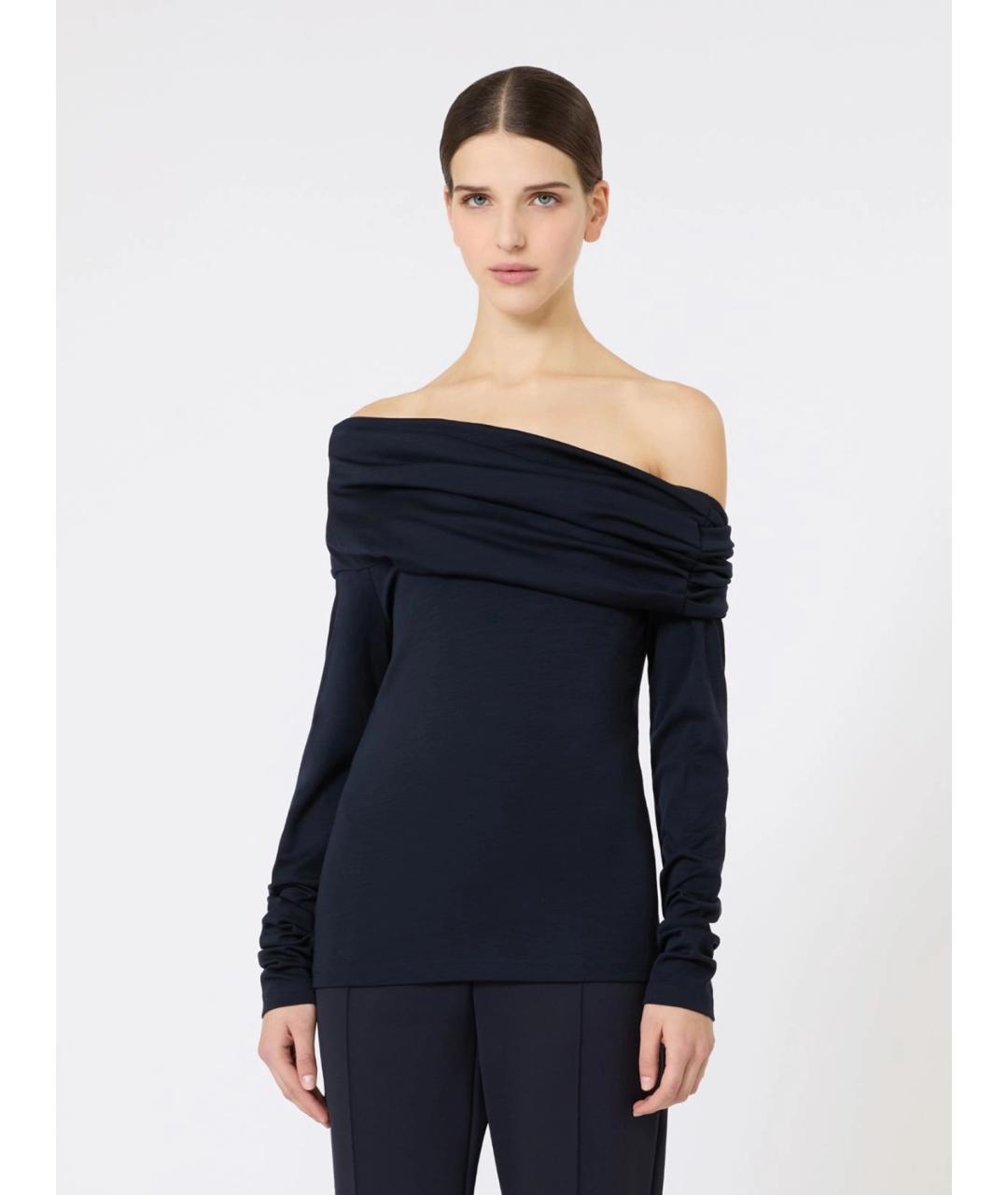 MAX MARA Темно-синий шерстяной джемпер / свитер, фото 3