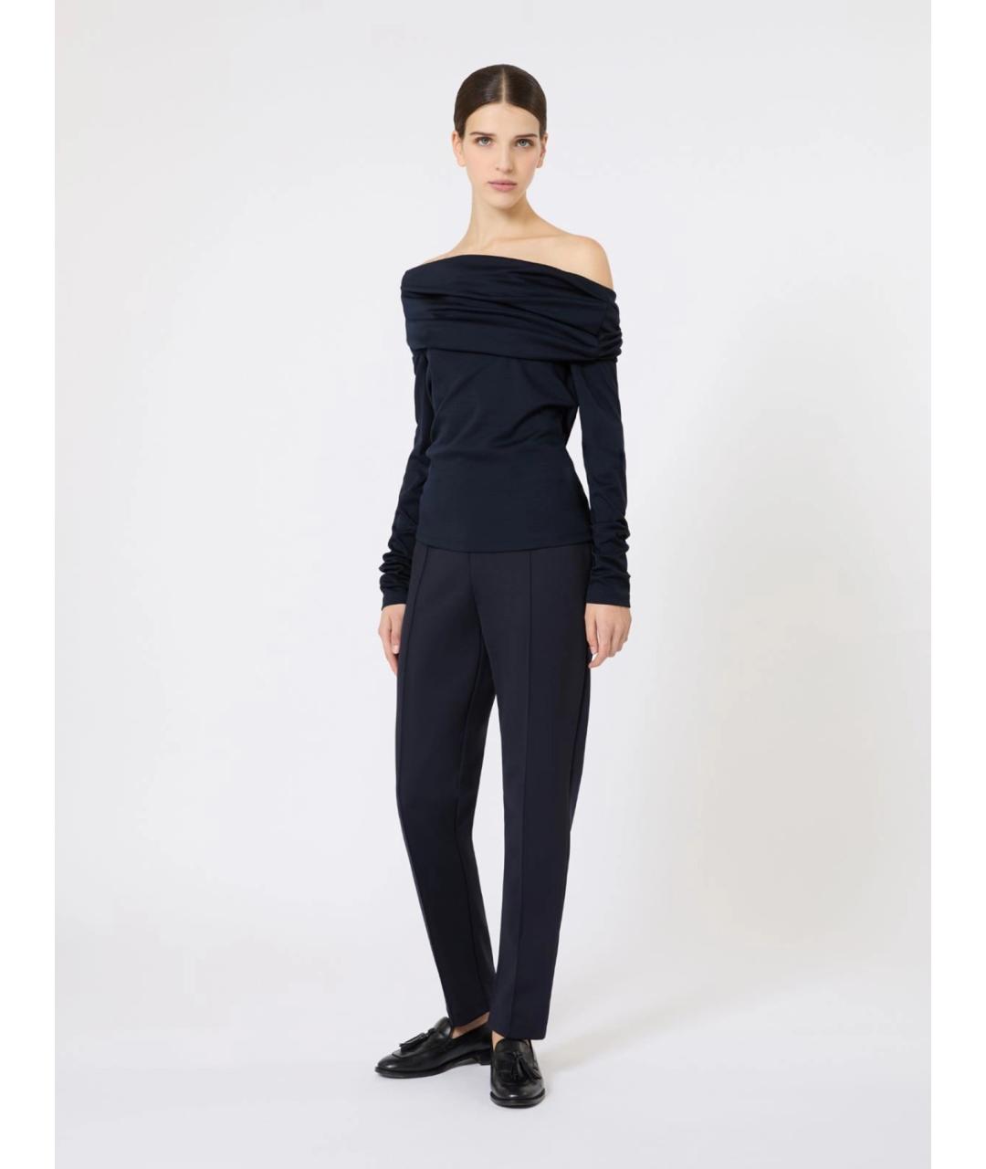 MAX MARA Темно-синий шерстяной джемпер / свитер, фото 2