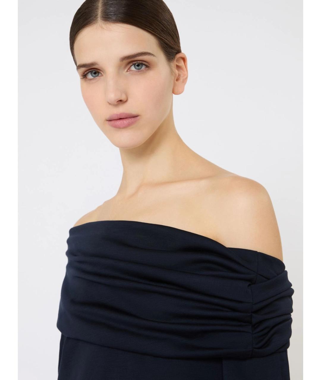 MAX MARA Темно-синий шерстяной джемпер / свитер, фото 5