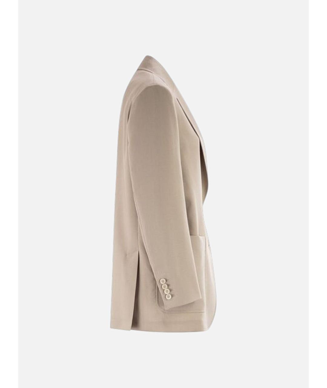 MAX MARA Бежевый шерстяной жакет/пиджак, фото 3