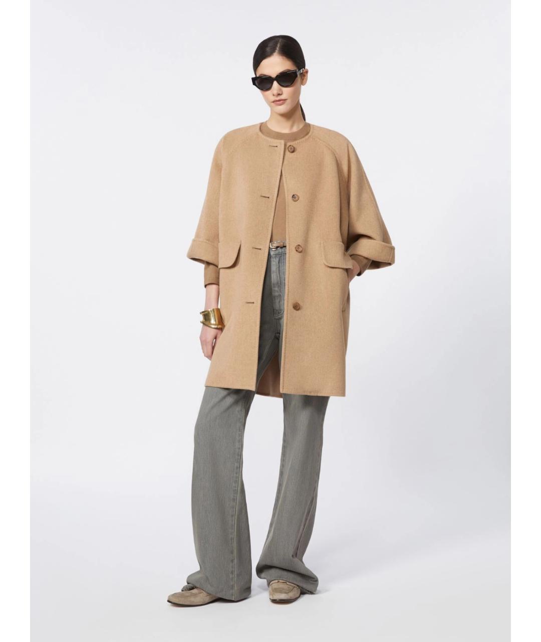 MAX MARA Бежевое шерстяное пальто, фото 2