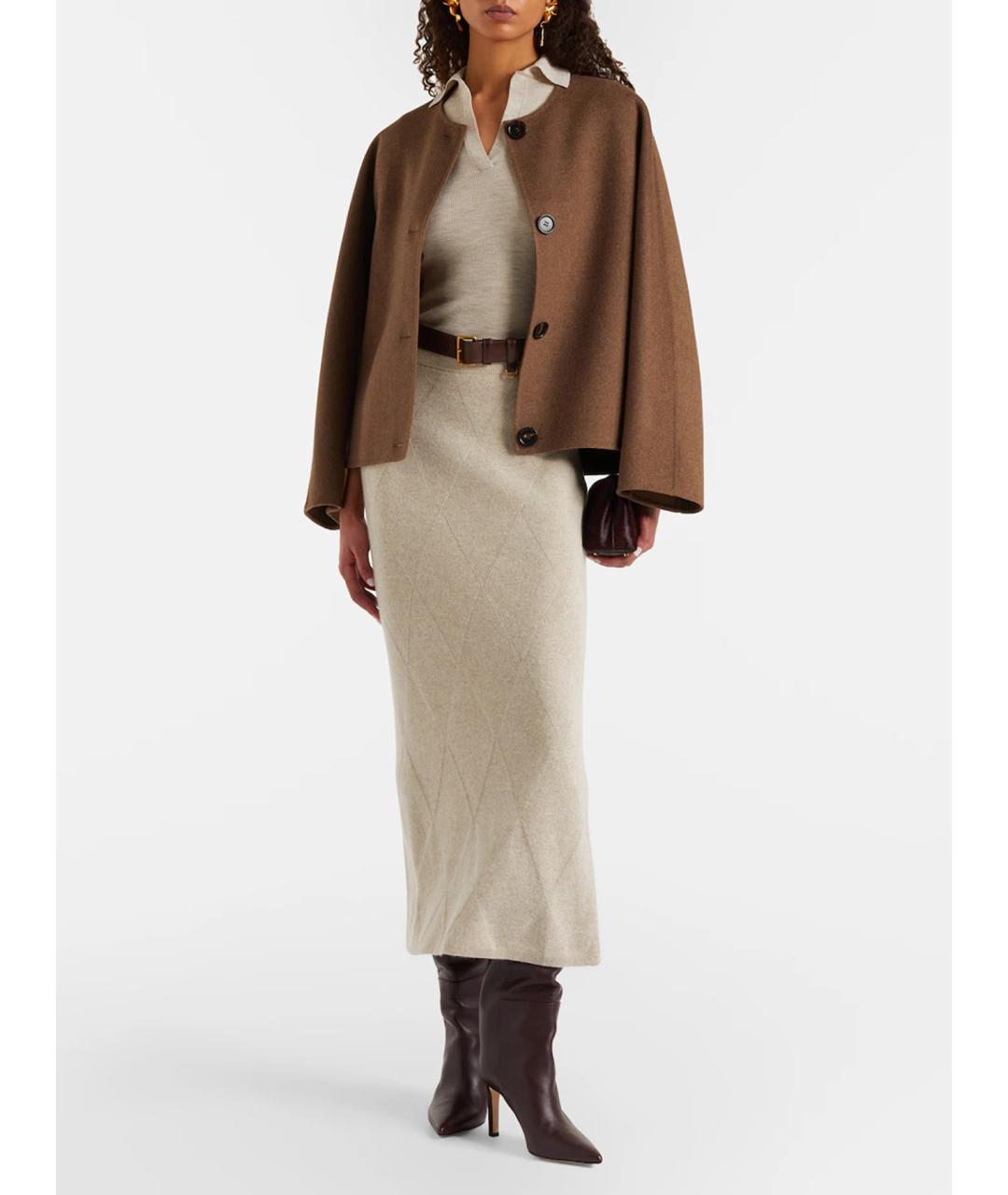 MAX MARA Бежевый шерстяной джемпер / свитер, фото 2