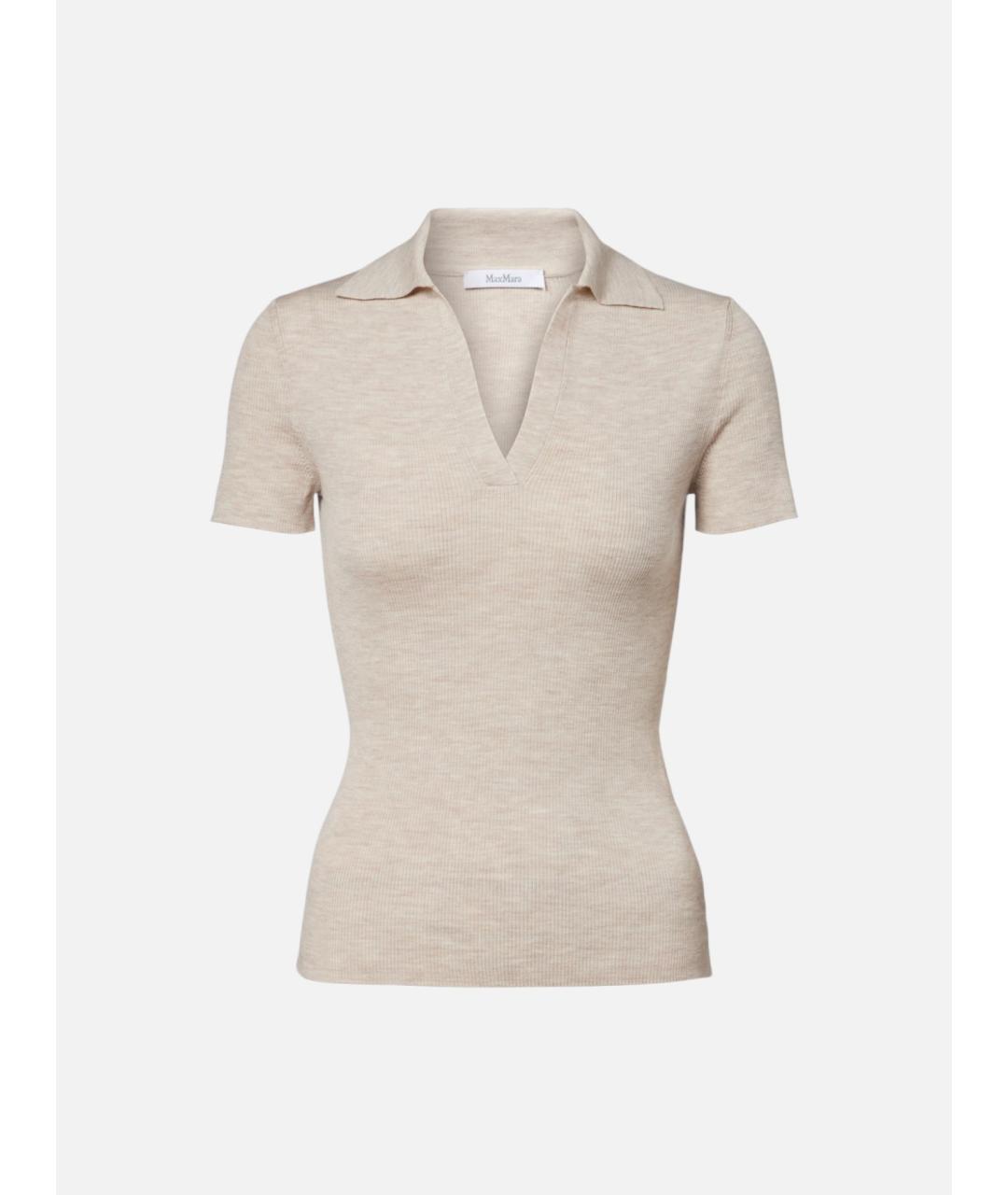 MAX MARA Бежевый шерстяной джемпер / свитер, фото 5
