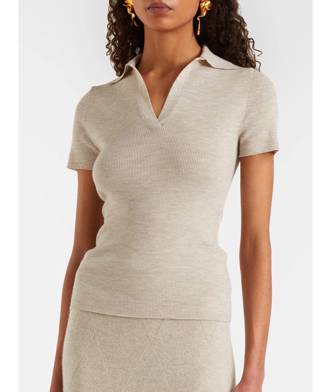 MAX MARA Бежевый шерстяной джемпер / свитер, фото 3