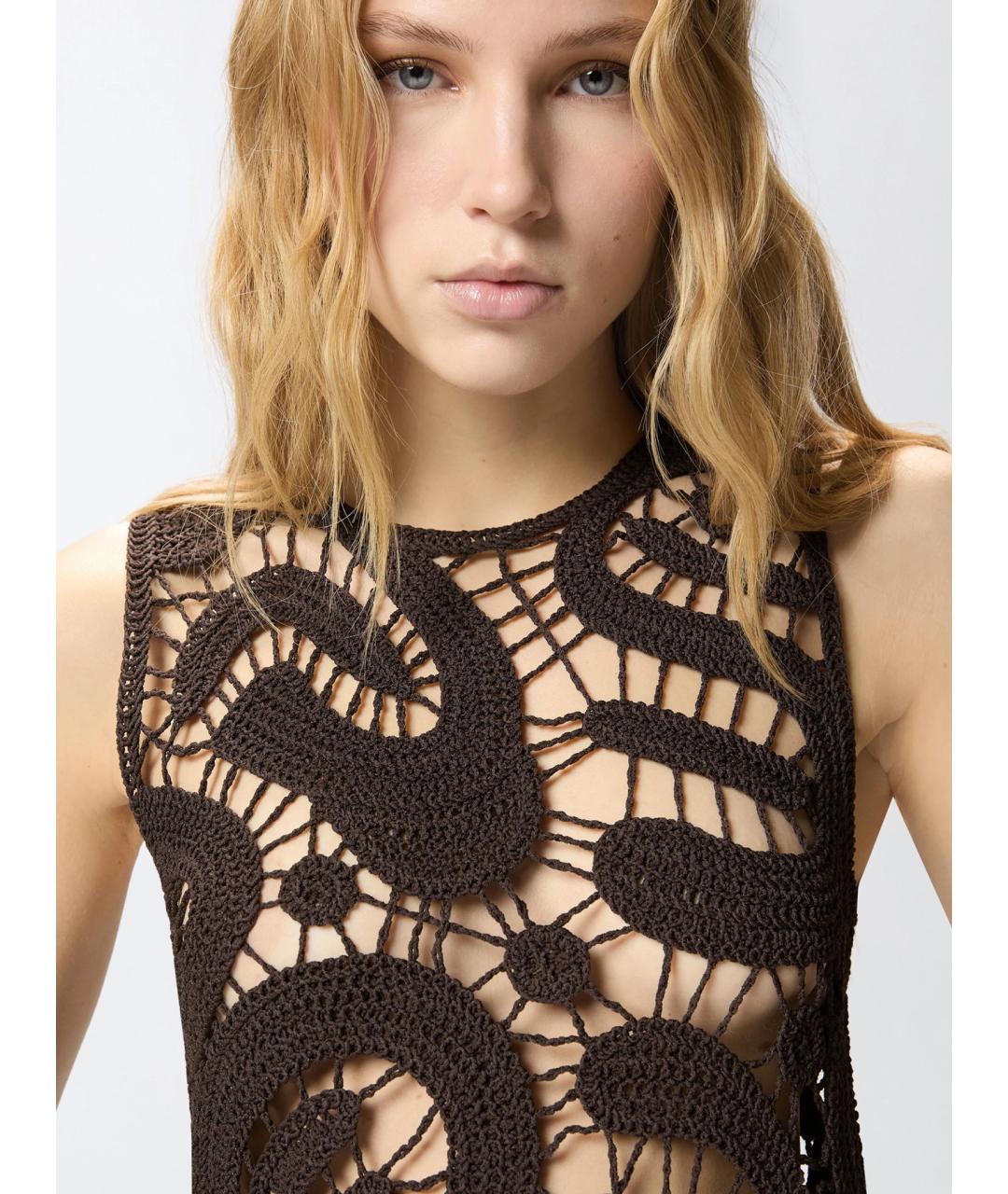 PINKO Коричневая шерстяная блузы, фото 5