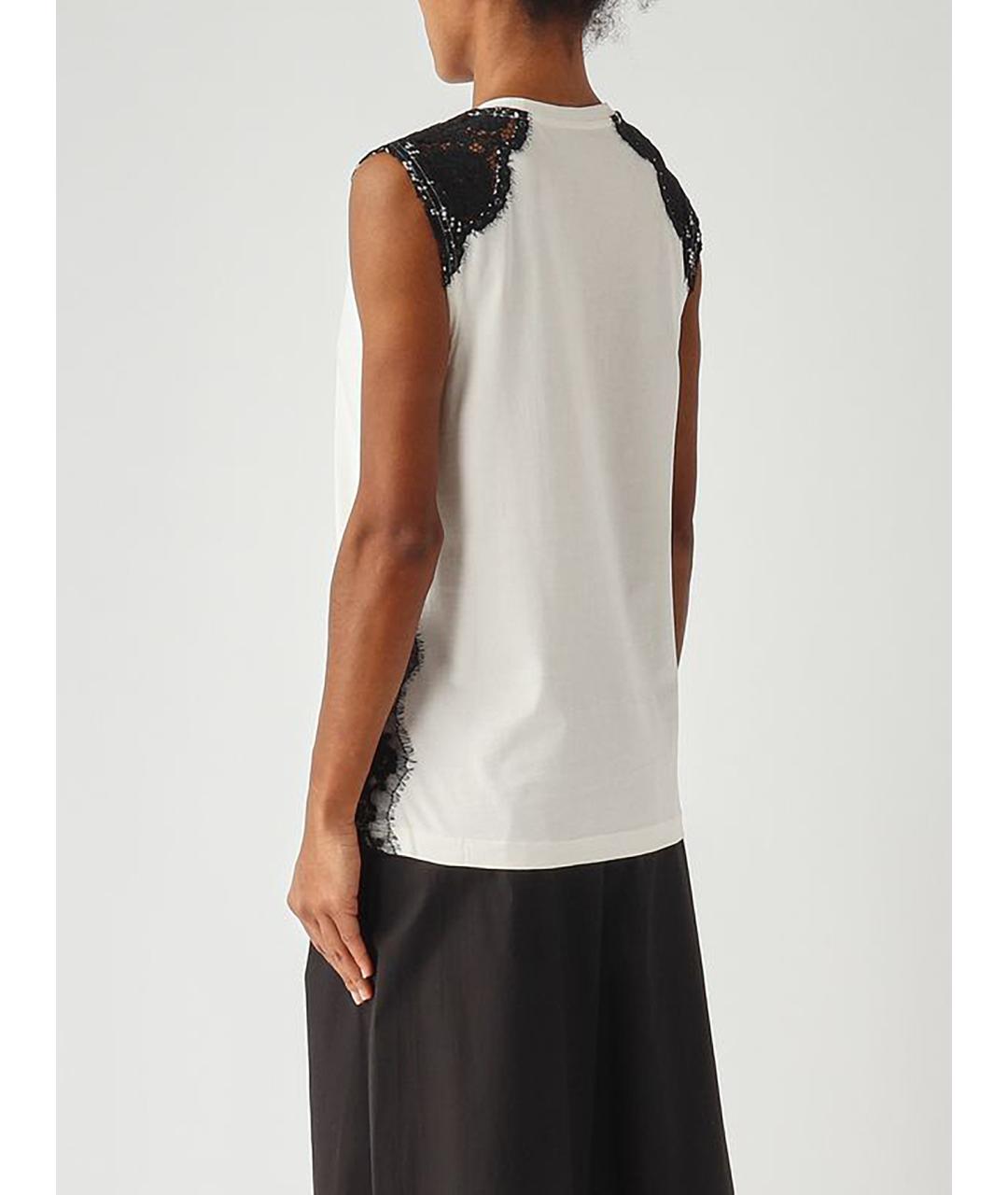 PINKO Белая хлопковая майка, фото 4