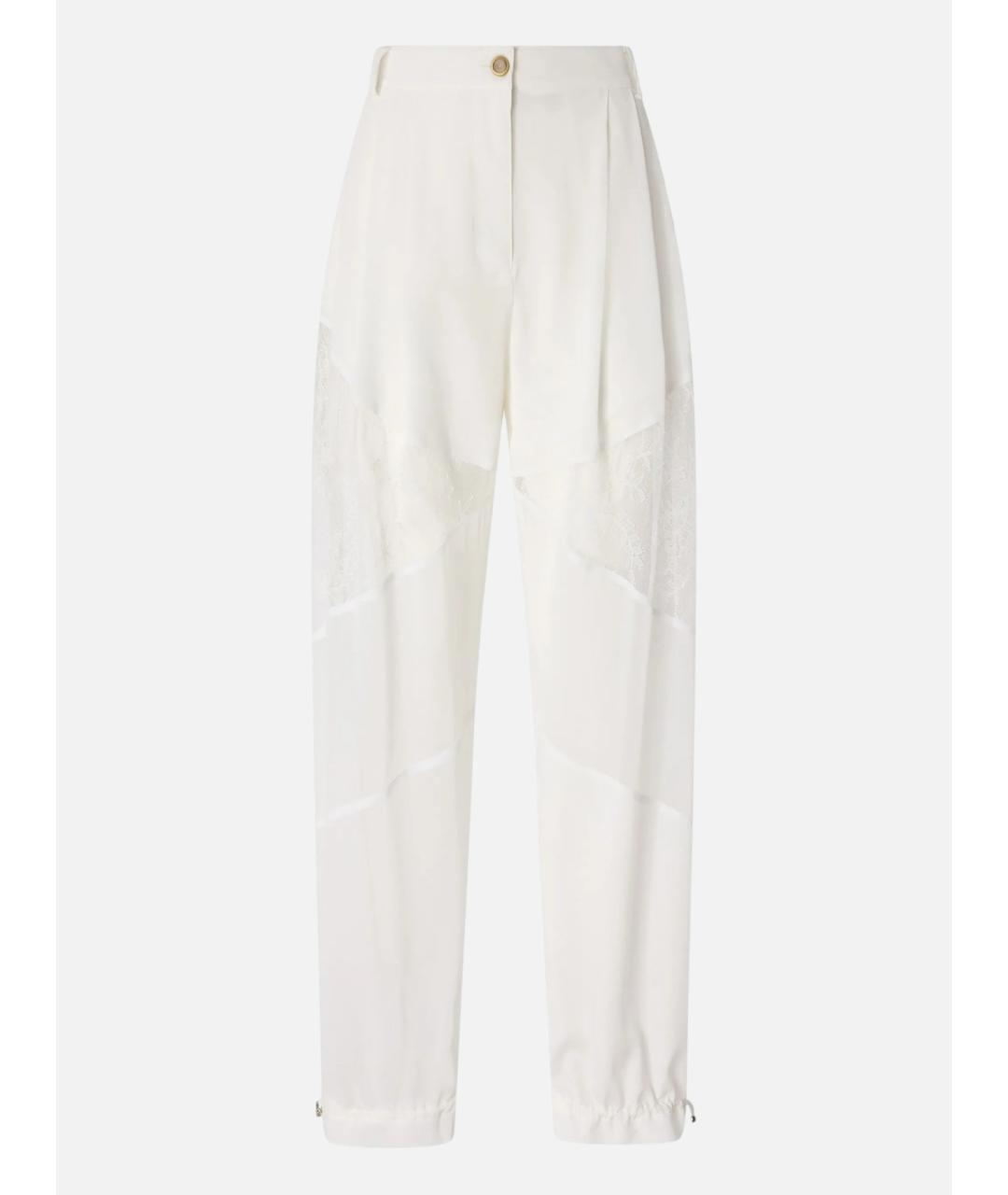 PINKO Белые вискозные прямые брюки, фото 3