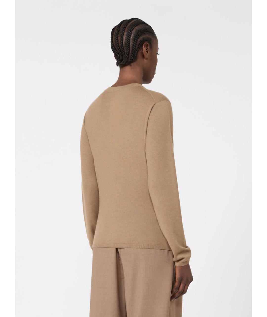 MAX MARA Коричневый кашемировый джемпер / свитер, фото 4