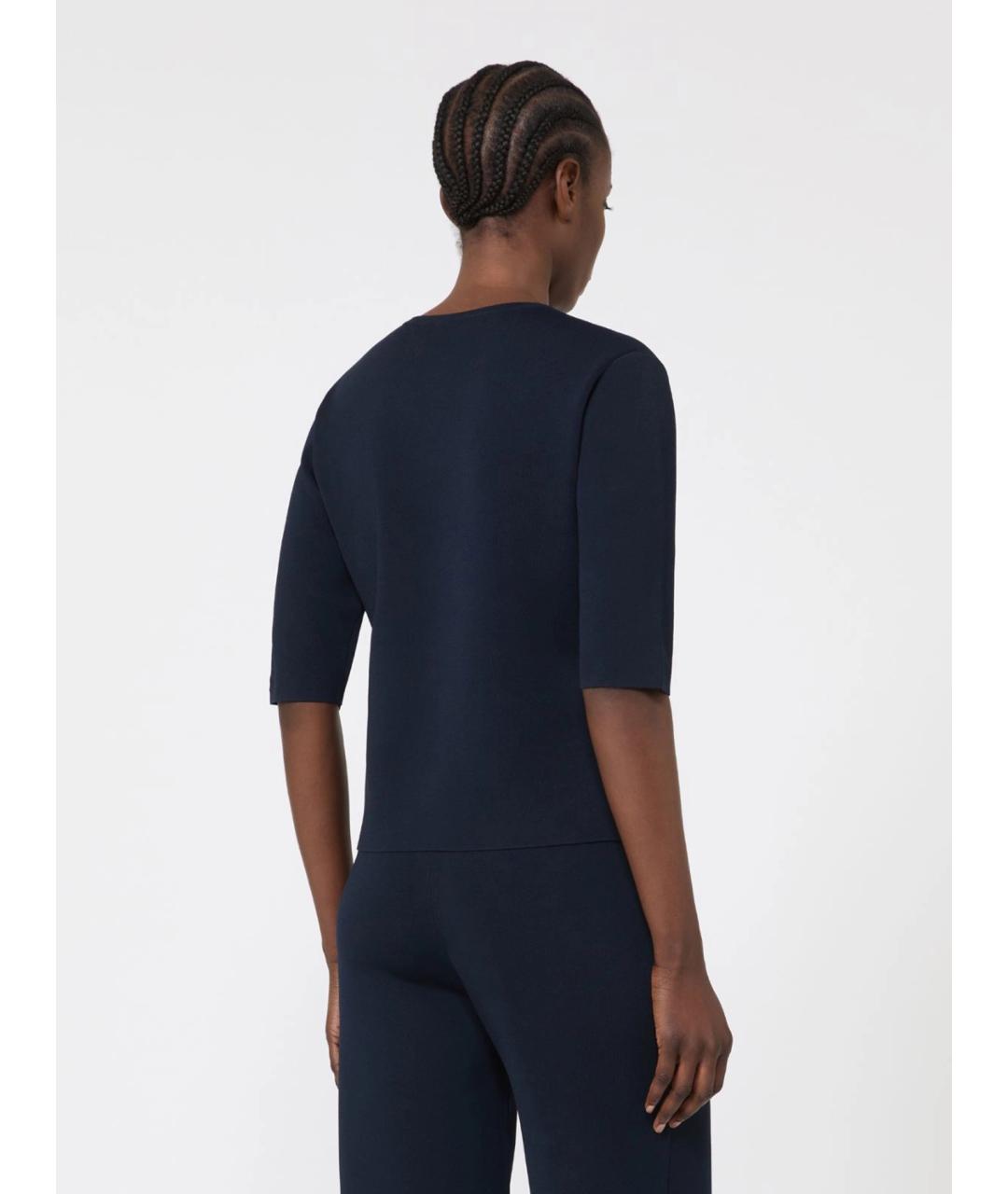 MAX MARA Темно-синий вискозный джемпер / свитер, фото 4