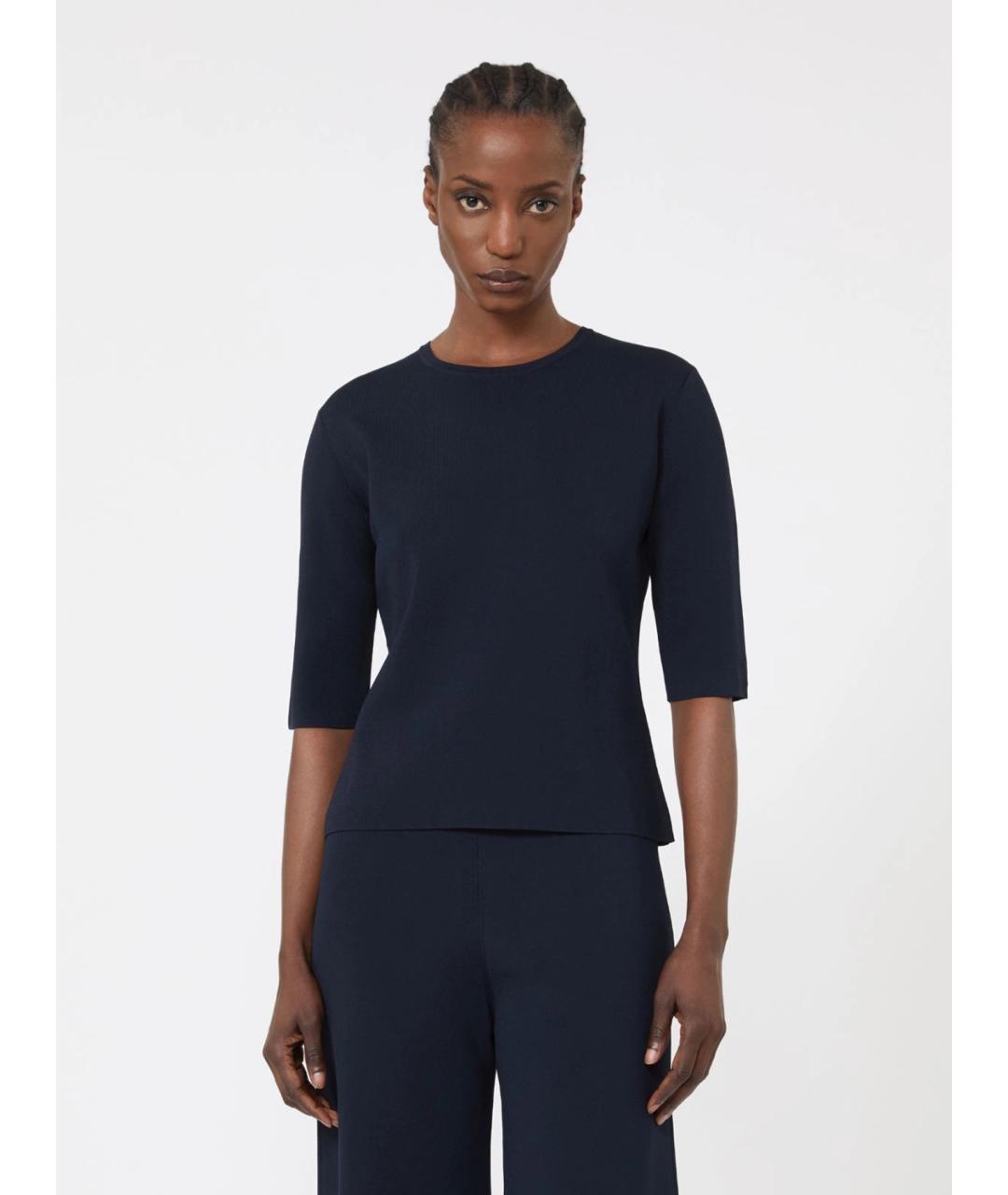 MAX MARA Темно-синий вискозный джемпер / свитер, фото 3