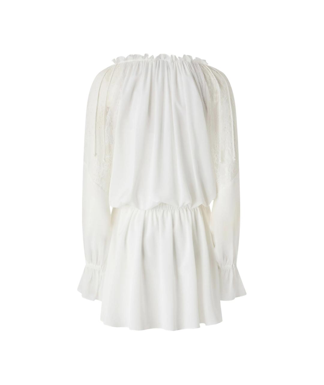 PINKO Белое хлопковое коктейльное платье, фото 2